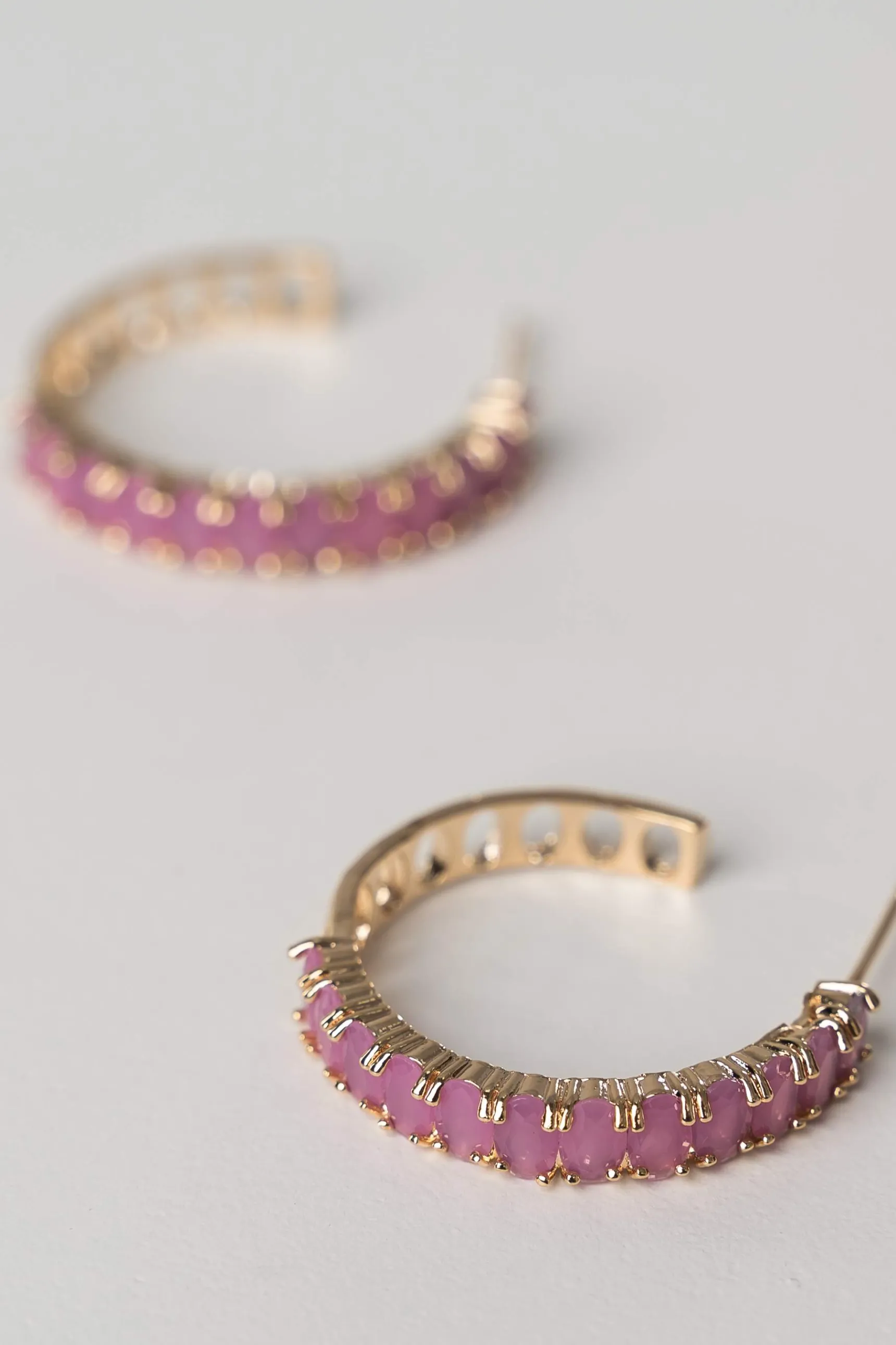Precchio Bisuteria<AROS PIEDRAS ENGARZADAS ROSA