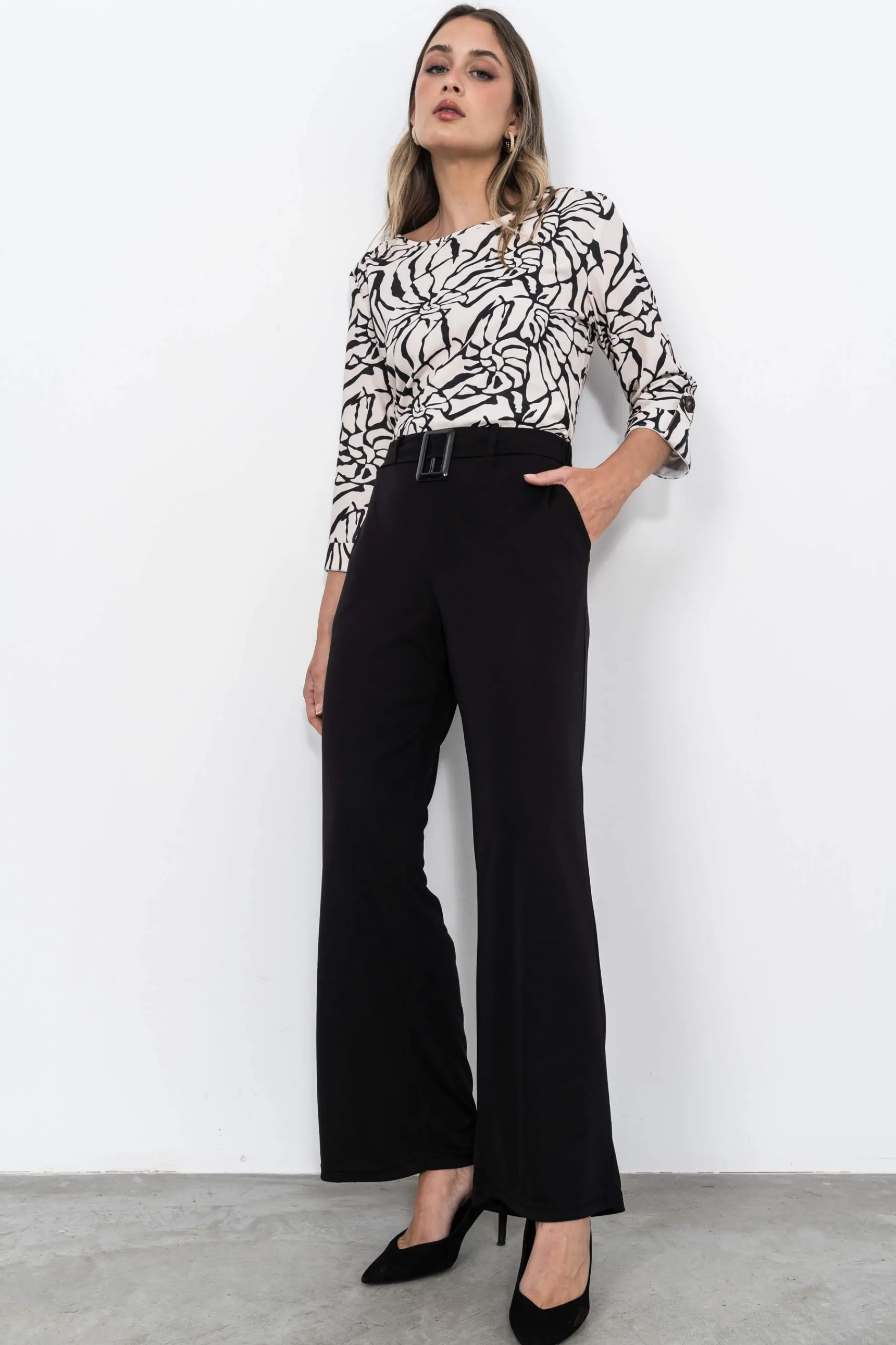 blusa_bicolor_trabillas_3.webp Precchio Blusas Y Camisas<BLUSA BICOLOR TRABILLAS