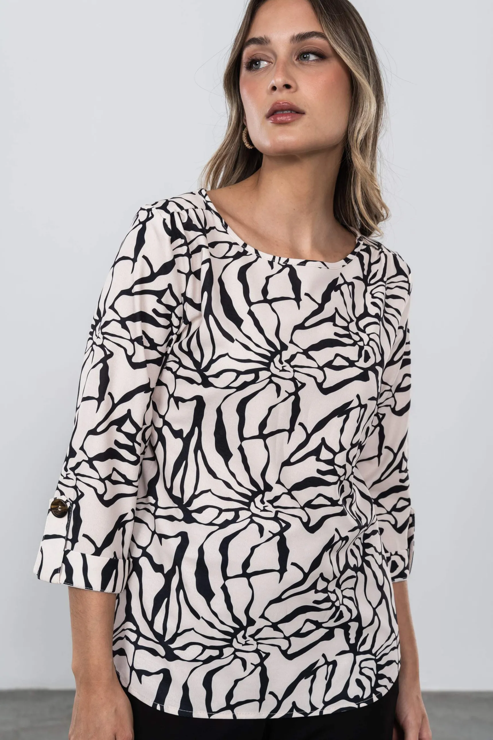 blusa_bicolor_trabillas_4.webp Precchio Blusas Y Camisas<BLUSA BICOLOR TRABILLAS