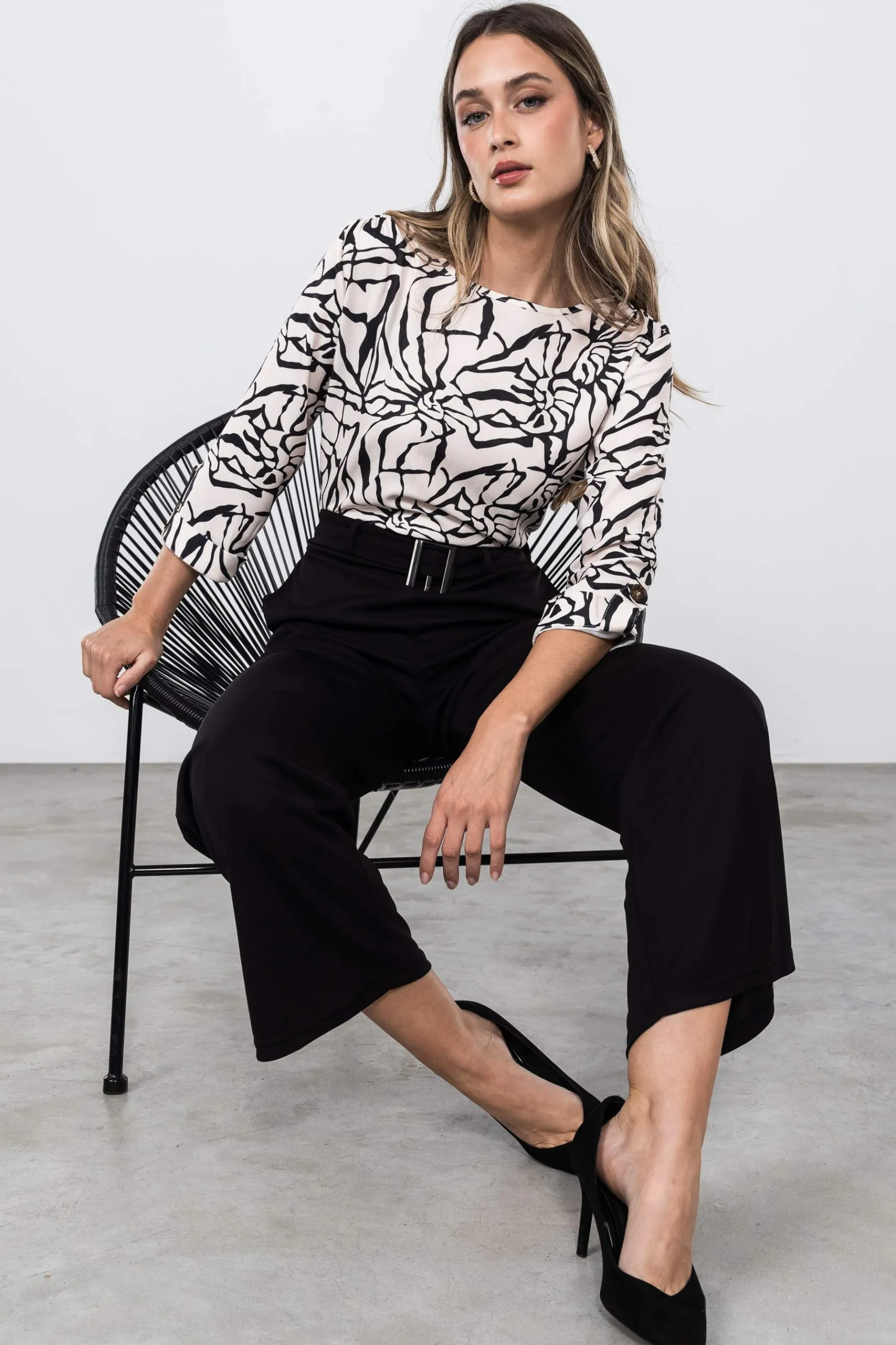 blusa_bicolor_trabillas_7.webp Precchio Blusas Y Camisas<BLUSA BICOLOR TRABILLAS