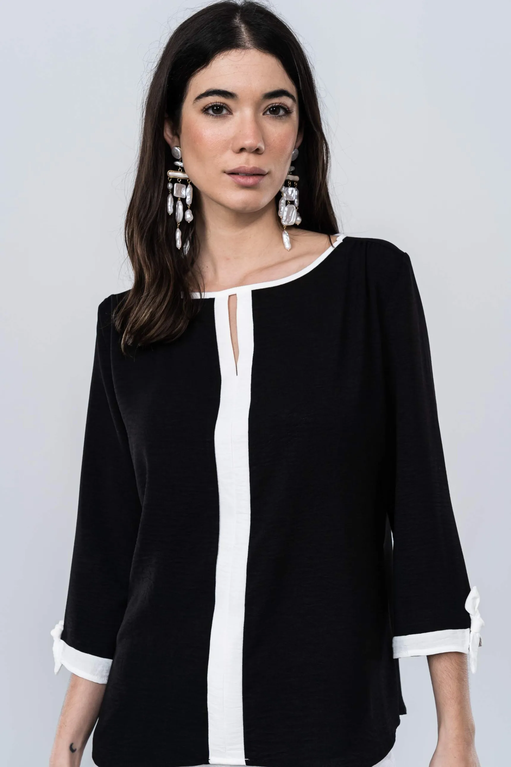 Precchio Blusas Y Camisas<BLUSA CENEFA CONTRASTE NEGRO