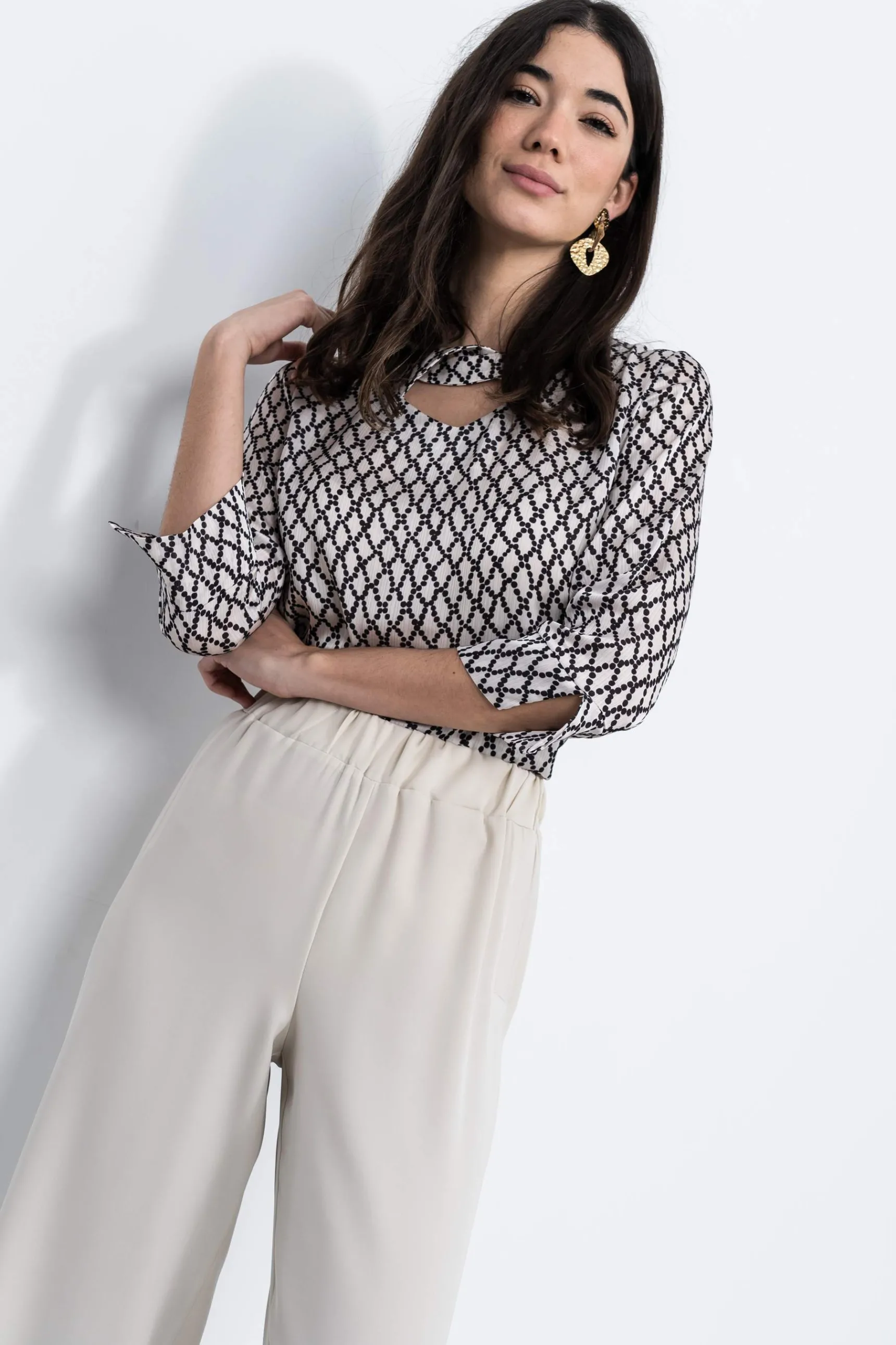 Precchio Blusas Y Camisas<BLUSA CRUCETA TOPOS