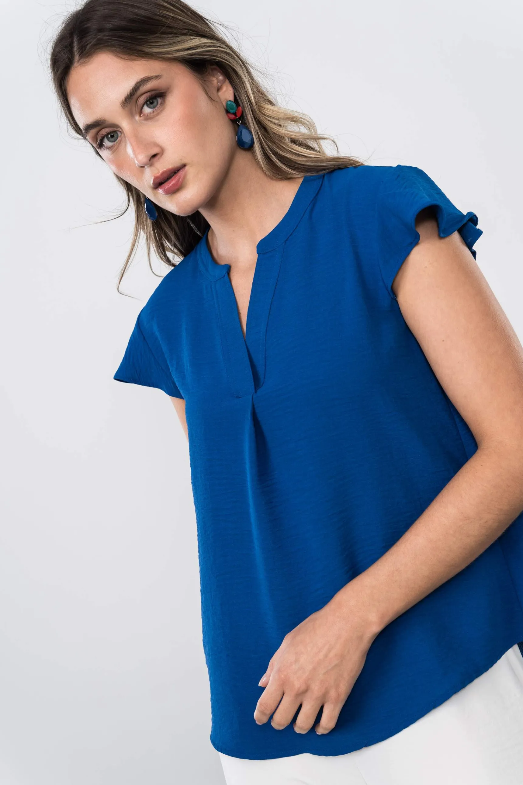 Precchio Blusas Y Camisas<BLUSA CUELLO UVE TINTA