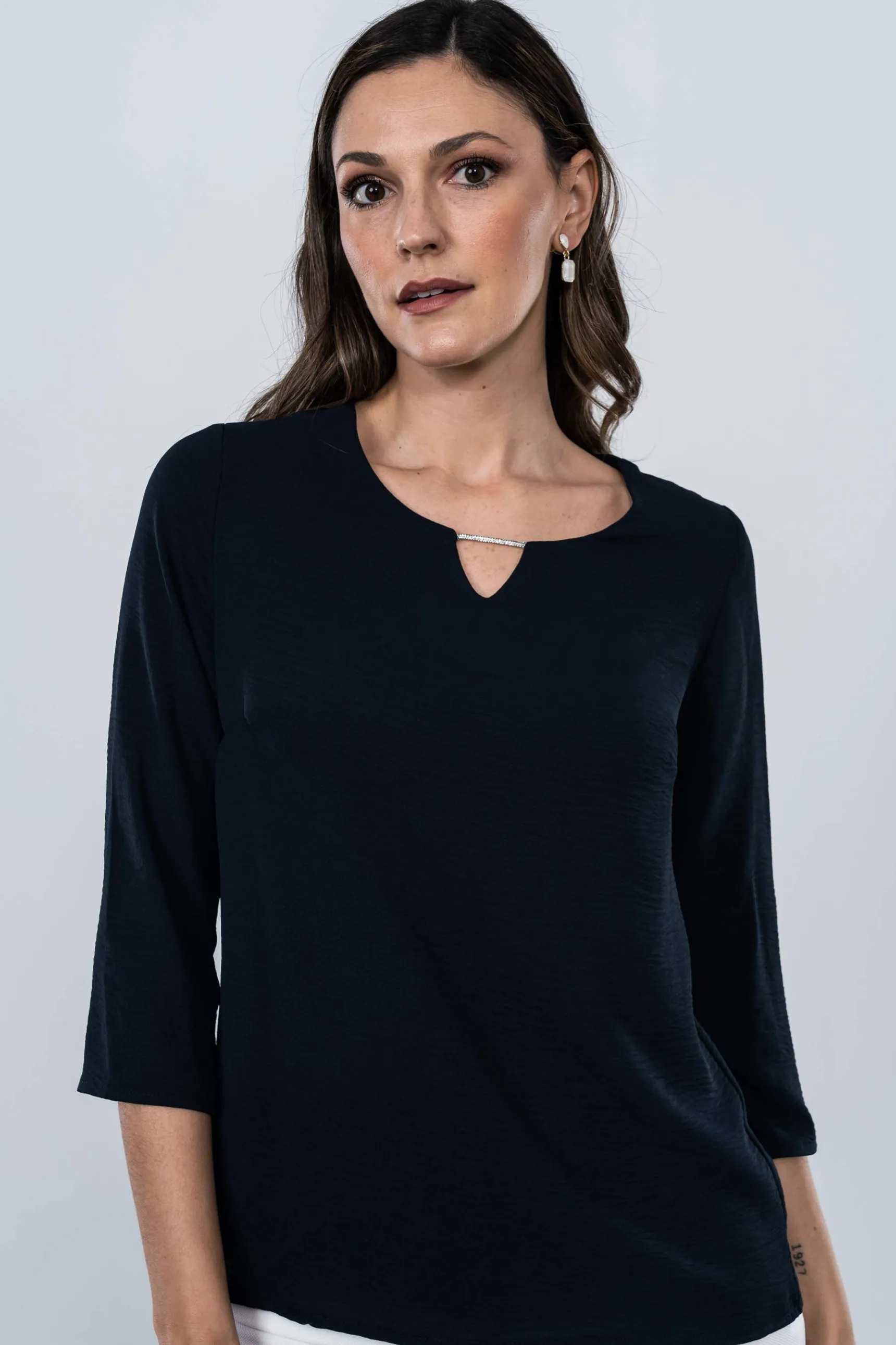 Precchio Blusas Y Camisas<BLUSA DETALLE BRILLO MARINO