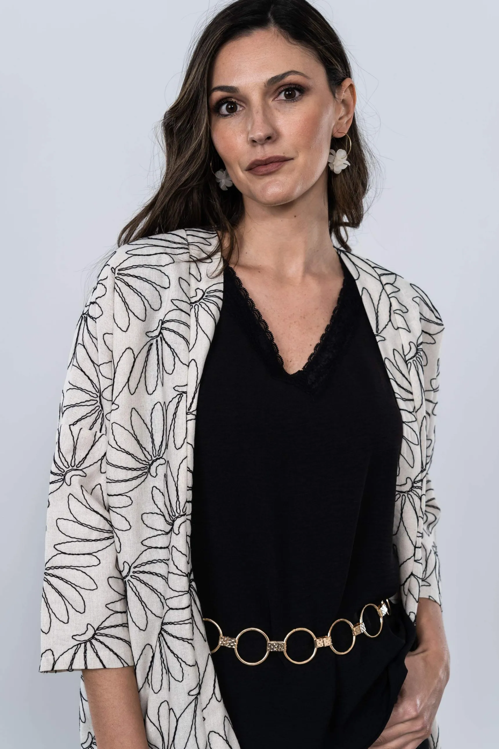 blusa_encaje_manga_sisa_n_5.webp Precchio Blusas Y Camisas<BLUSA ENCAJE MANGA SISA NEGRO