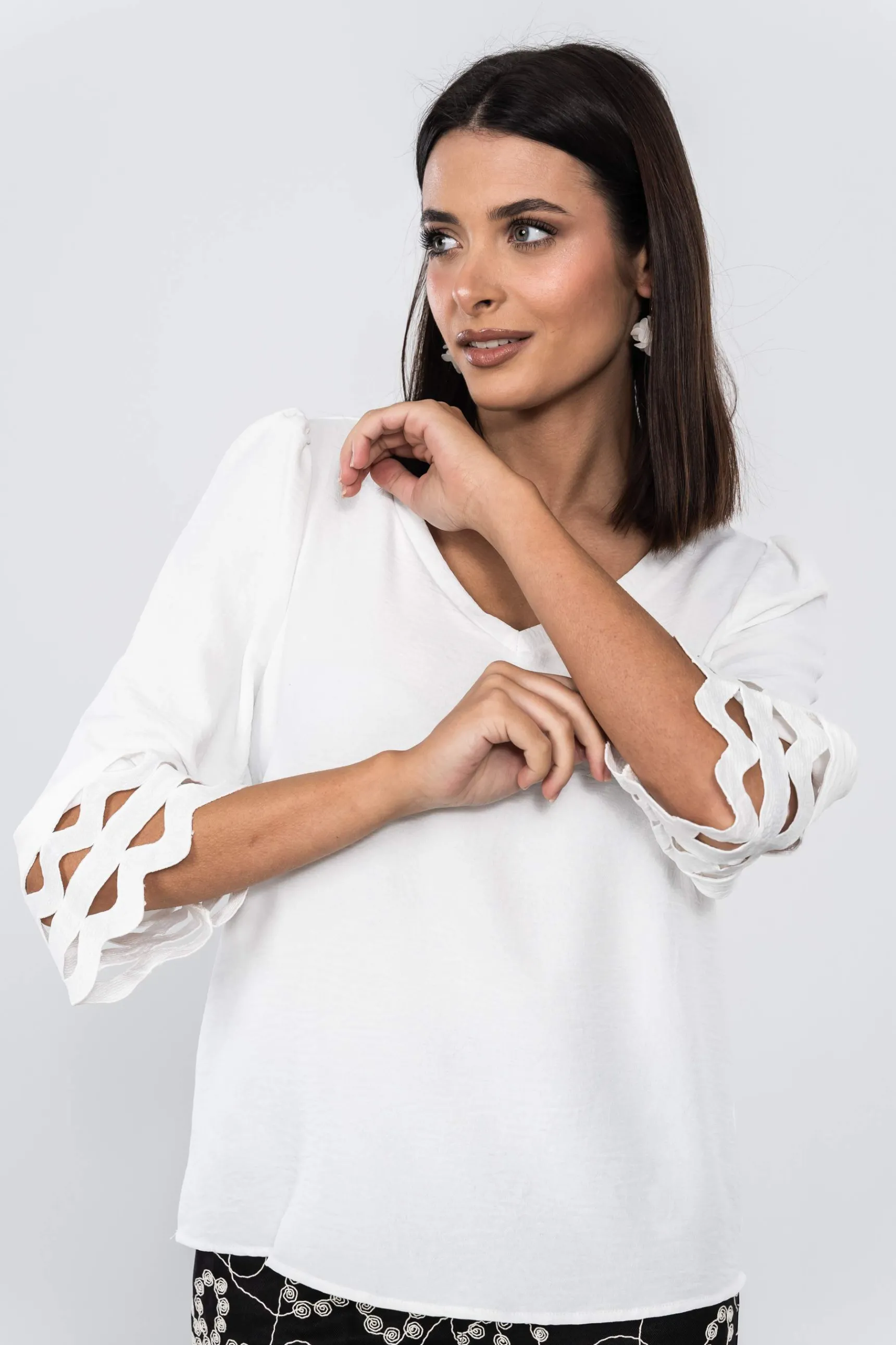 blusa_mangas_cintas_6.webp Precchio Blusas Y Camisas<BLUSA MANGAS CINTAS