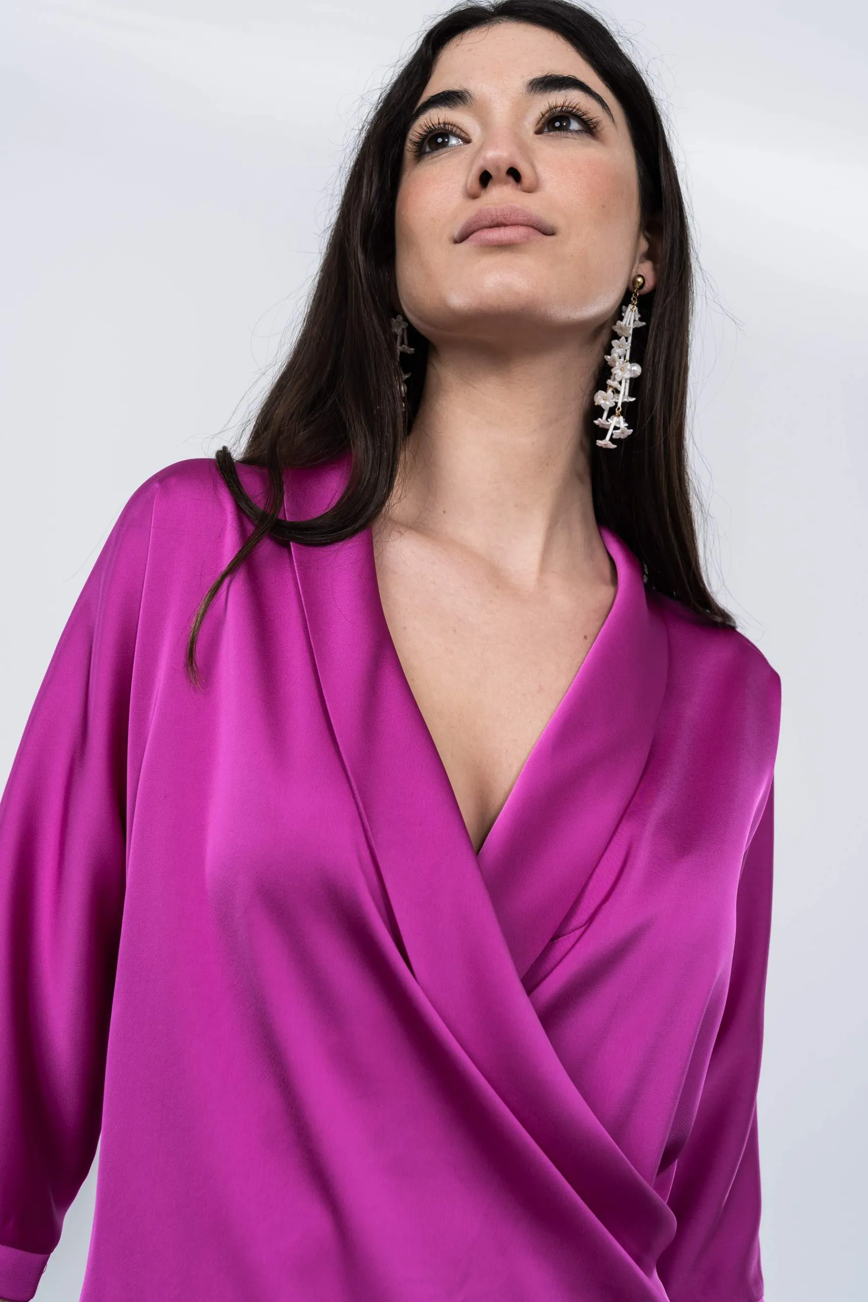 Precchio Blusas Y Camisas<BLUSA SATINADA SMOKING BUGANVILLA