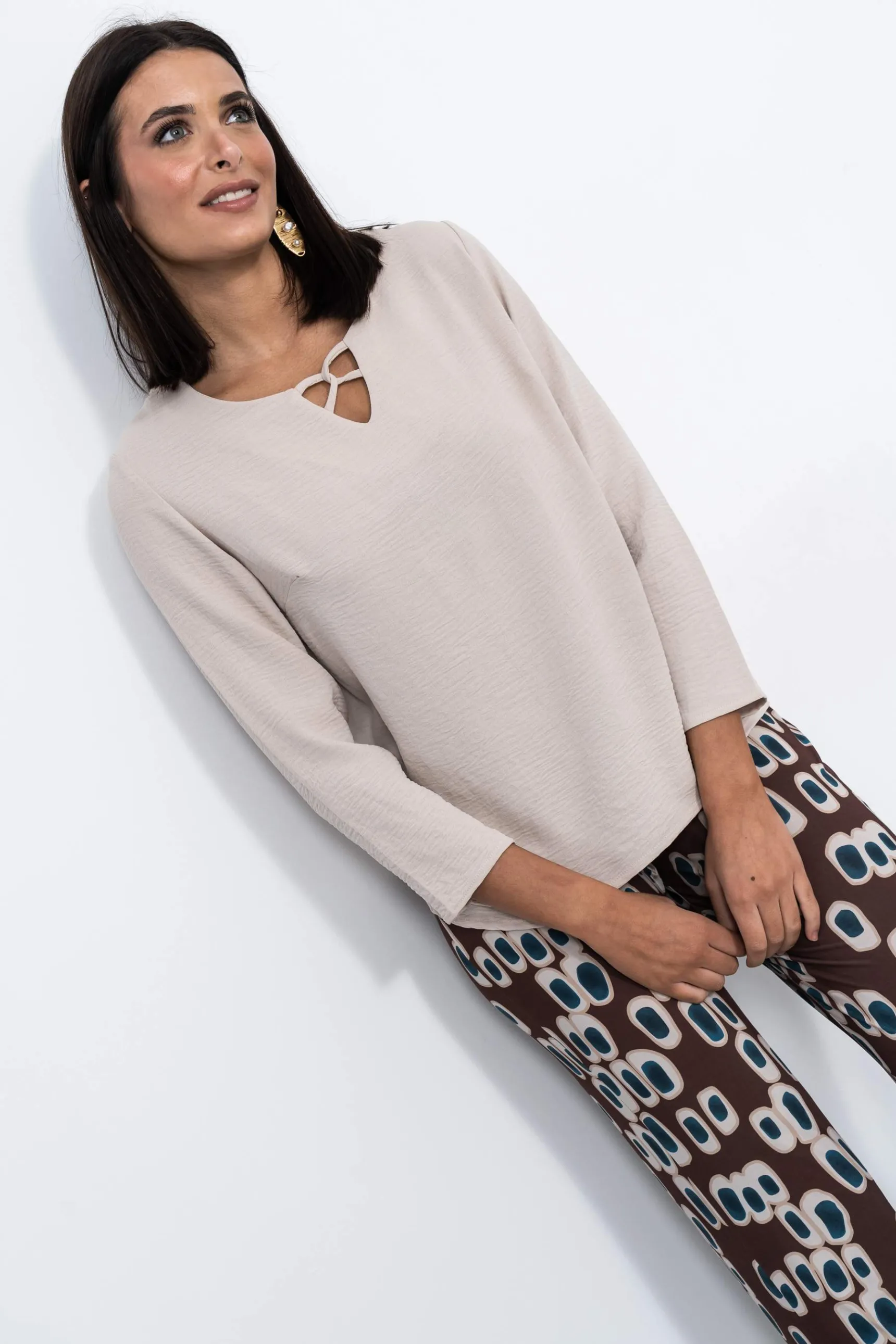 Precchio Blusas Y Camisas<BLUSÓN DETALLE BEIGE