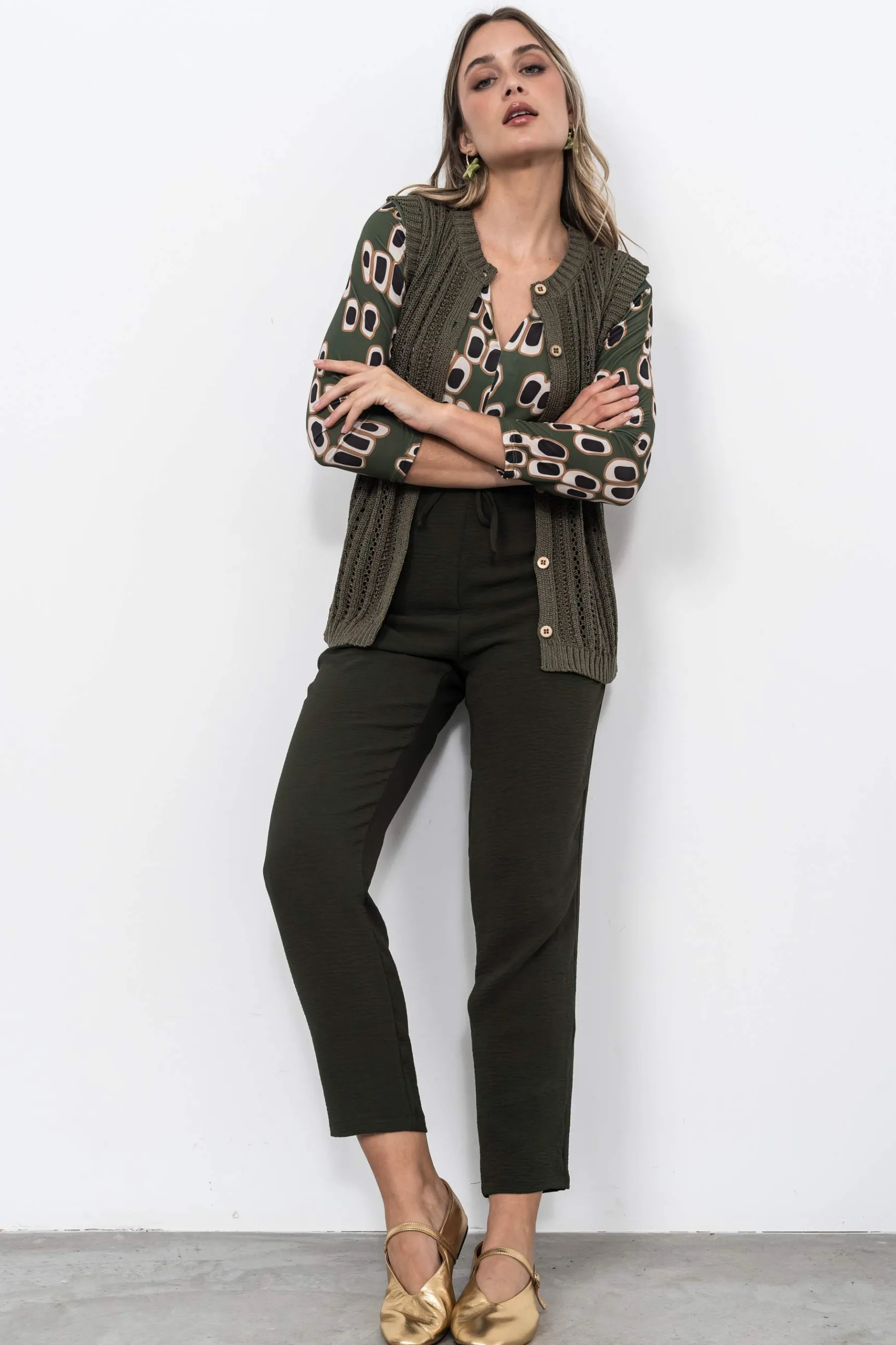 Precchio Jerseys Y Cardigans<CHALECO CALADOS BOTONES KAKI