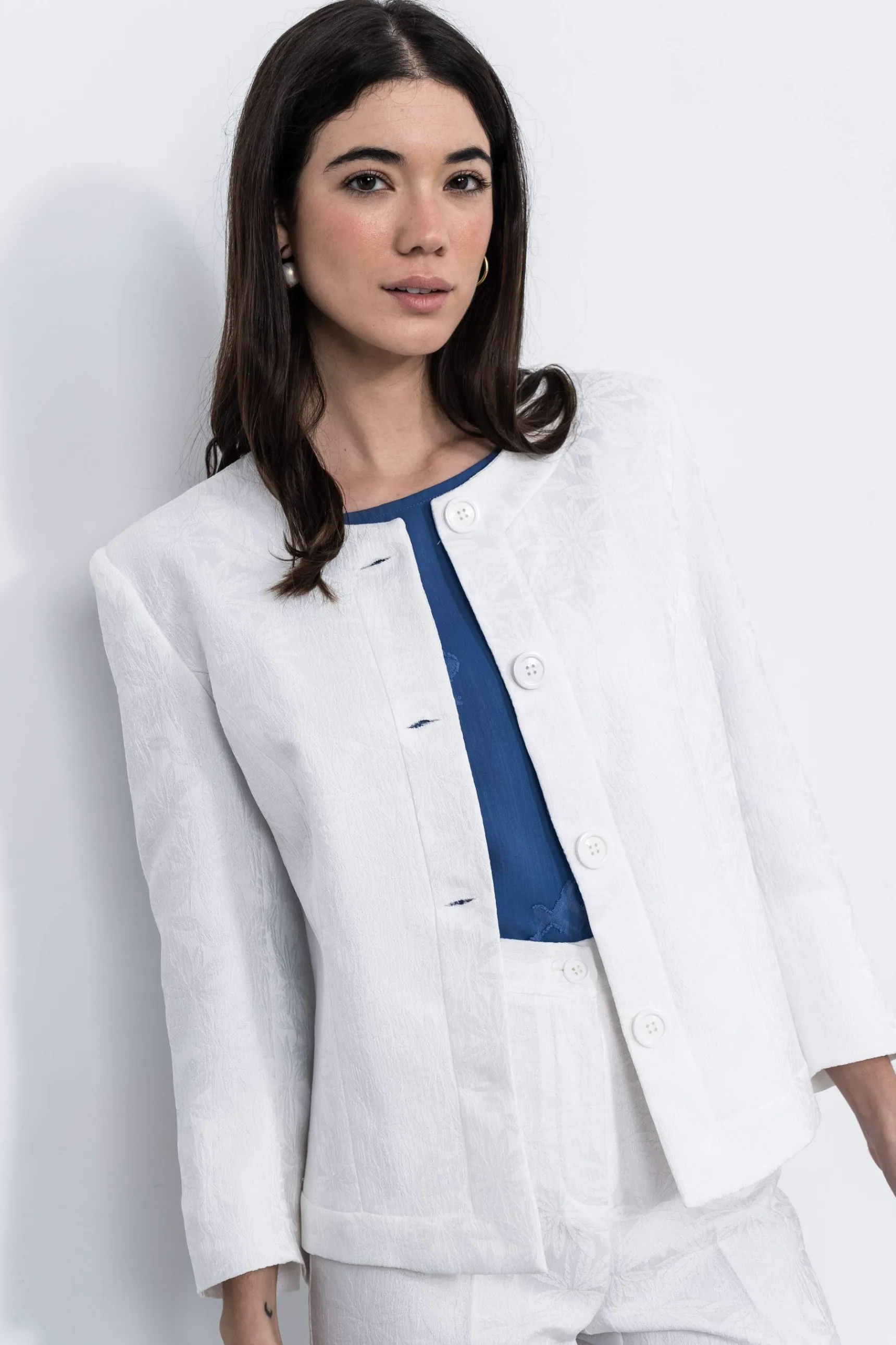 Precchio Chaquetas<CHAQUETA JACQUARD HOJAS