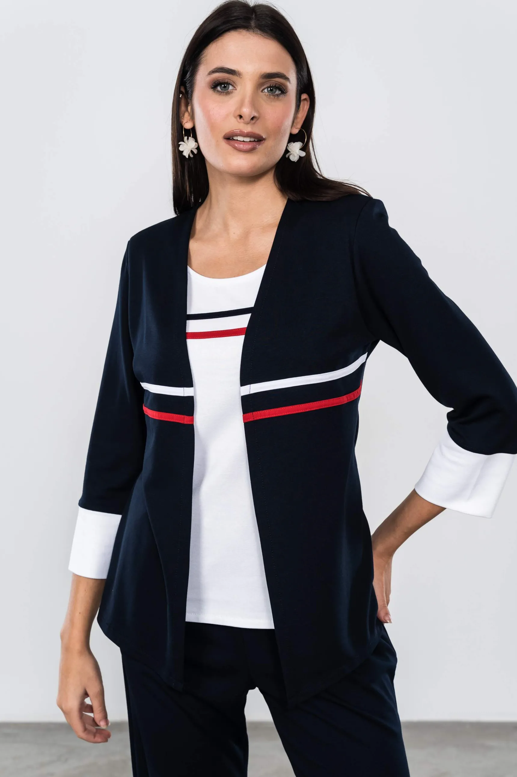 Precchio Camisetas<CONJUNTO SIMULADO DOBLE RAYA