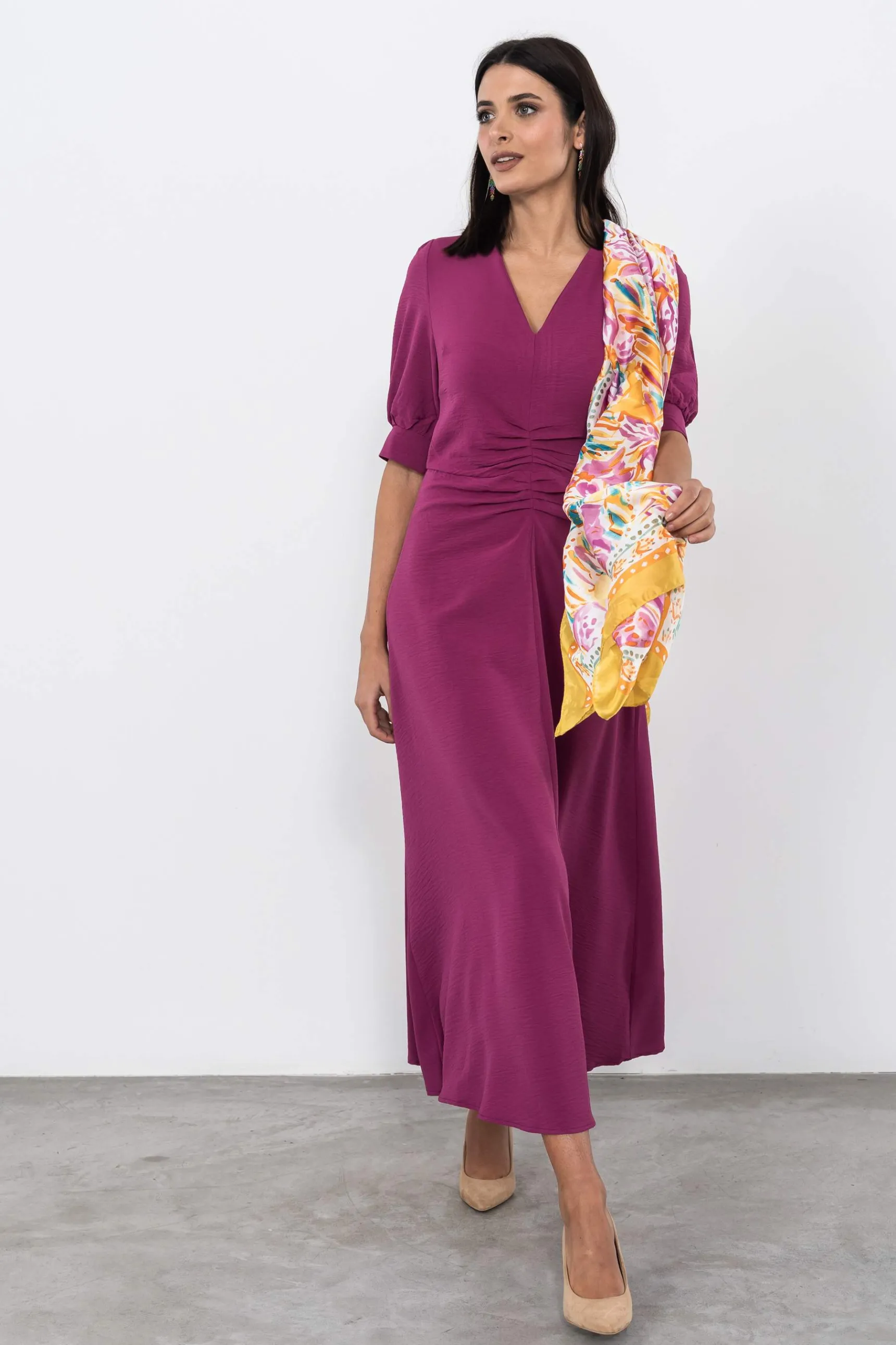 Precchio Foulards Y Estolas<FOULARD EFECTO SEDA ACUARELAS AMARILLO