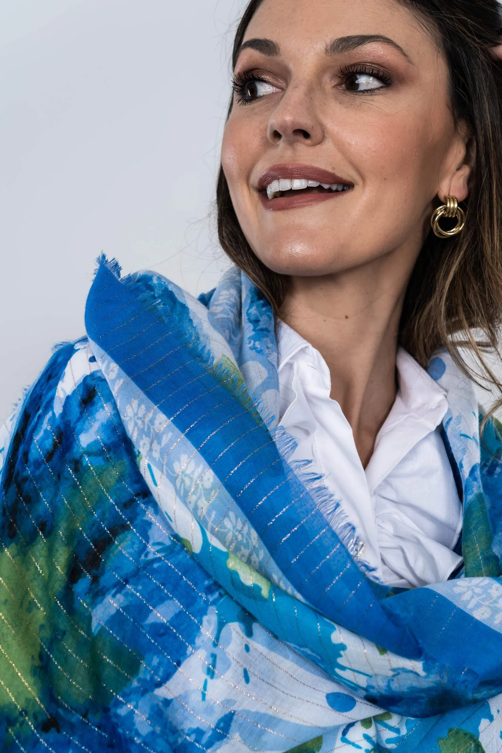 Precchio Foulards Y Estolas<FOULARD HILO ORO FLORAL