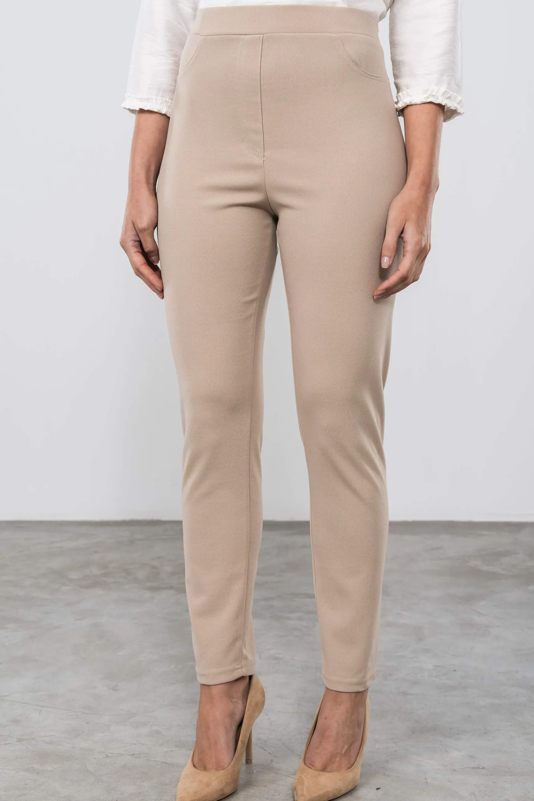 Precchio Pantalones<LEGGIN 5 BOLSILLOS BEIGE