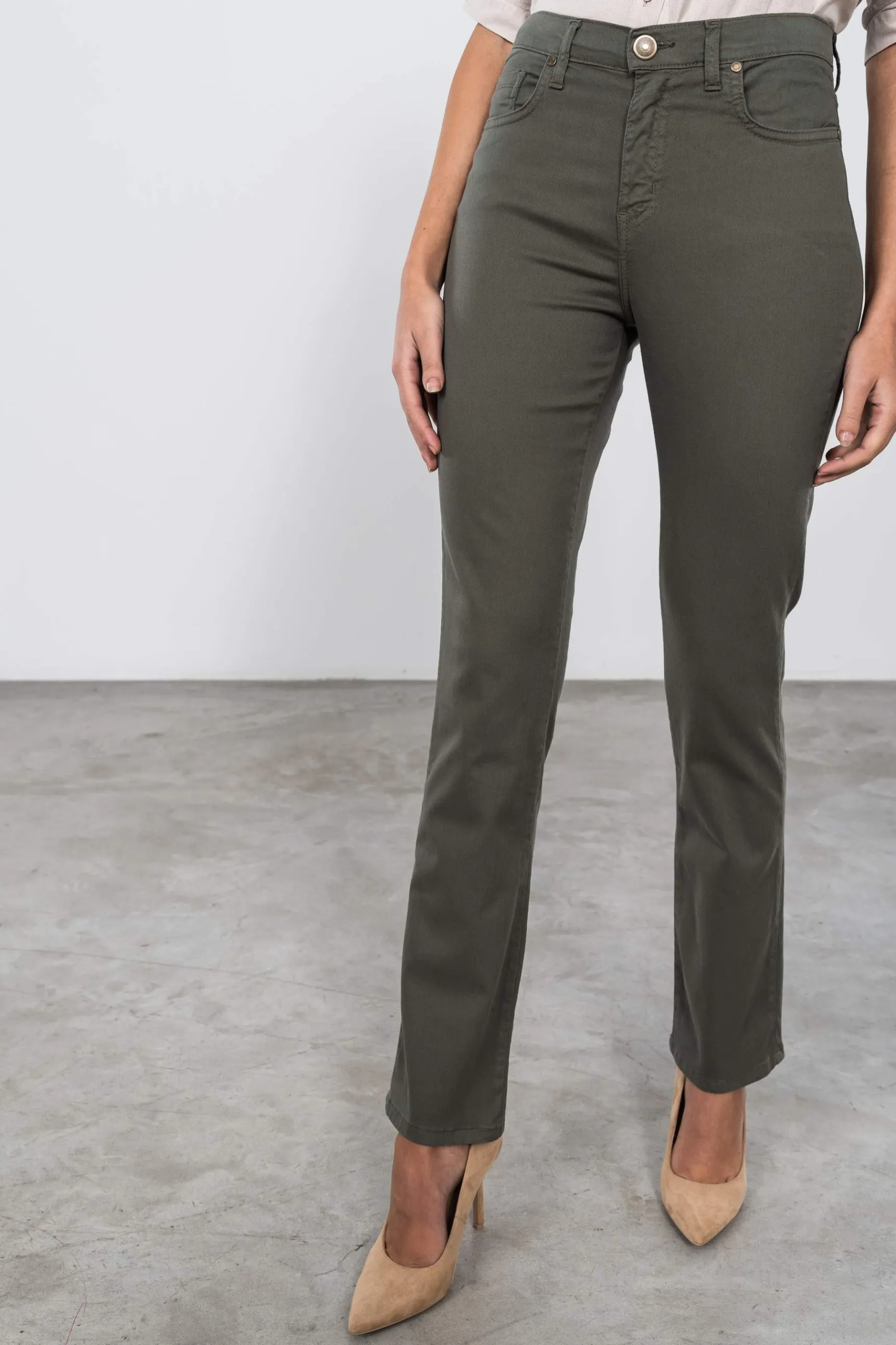 Precchio Pantalones<PANTALÓN 5 BOLSILLOS RECTO KAKI