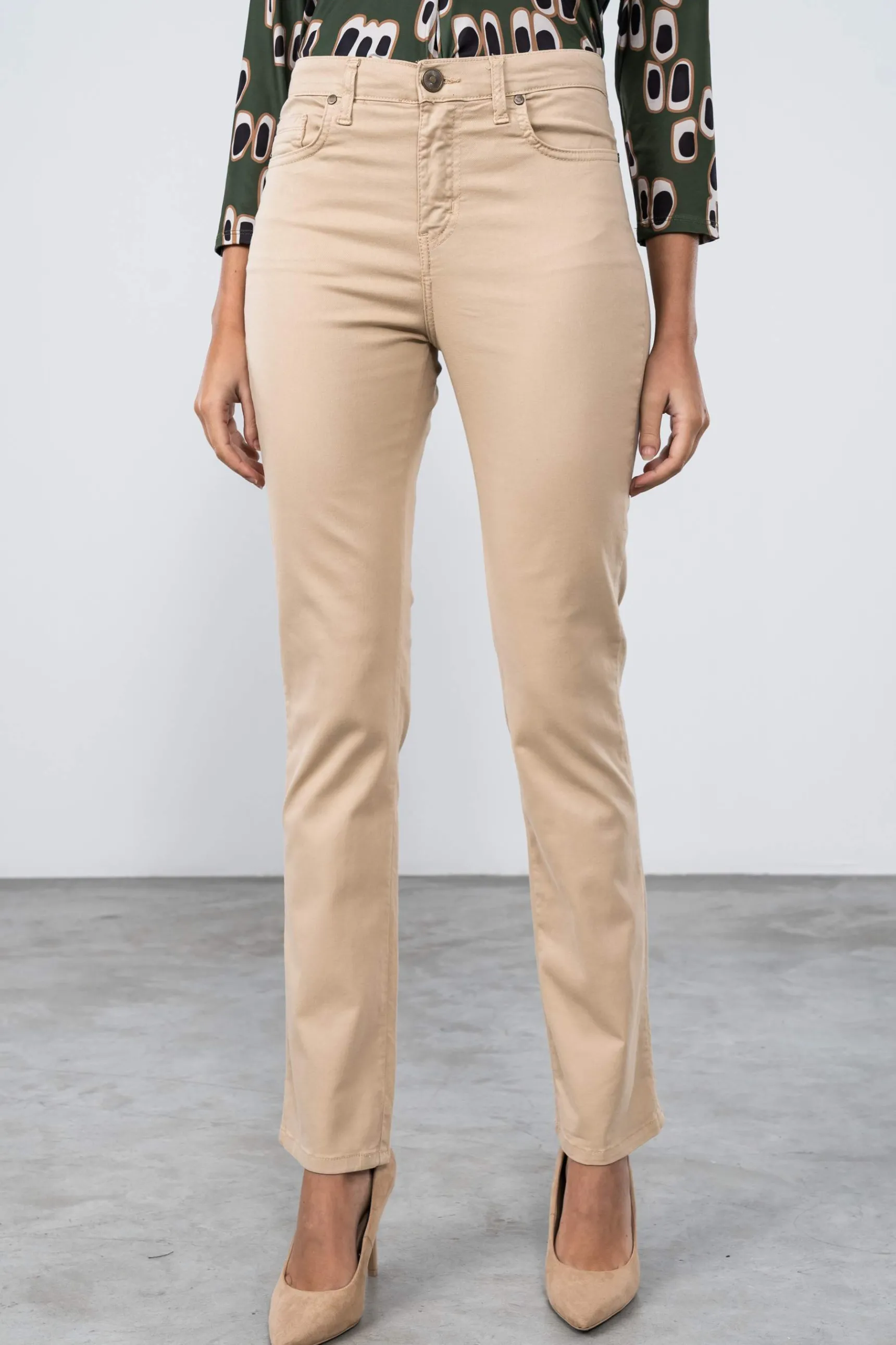 Precchio Pantalones<PANTALÓN 5 BOLSILLOS RECTO BEIGE
