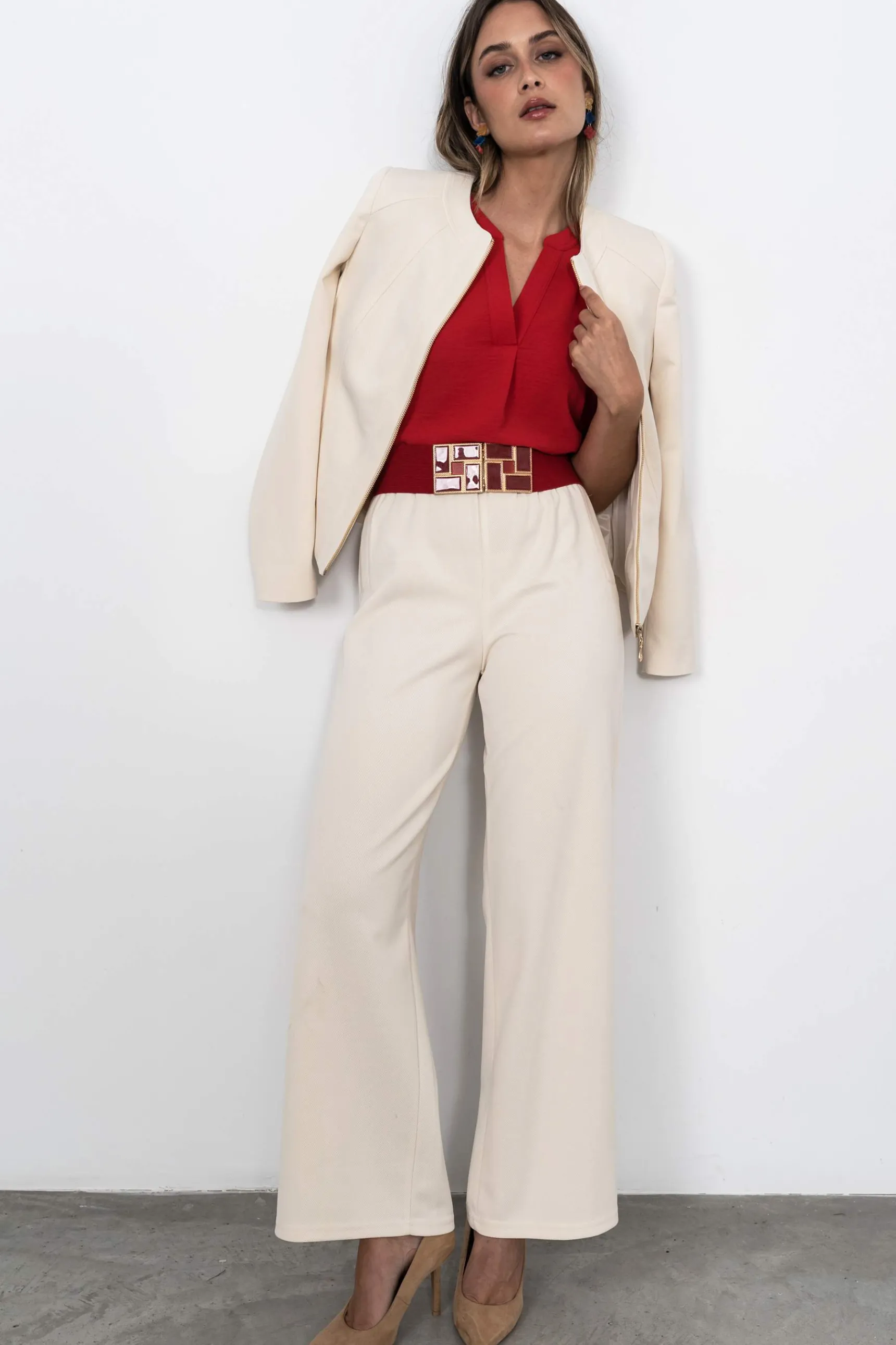 Precchio Pantalones<PANTALÓN ANCHO CRUDO