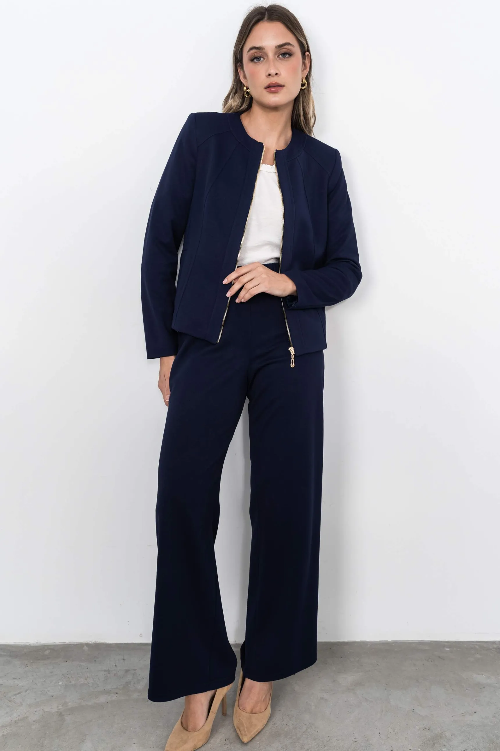 Precchio Pantalones<PANTALÓN ANCHO MARINO