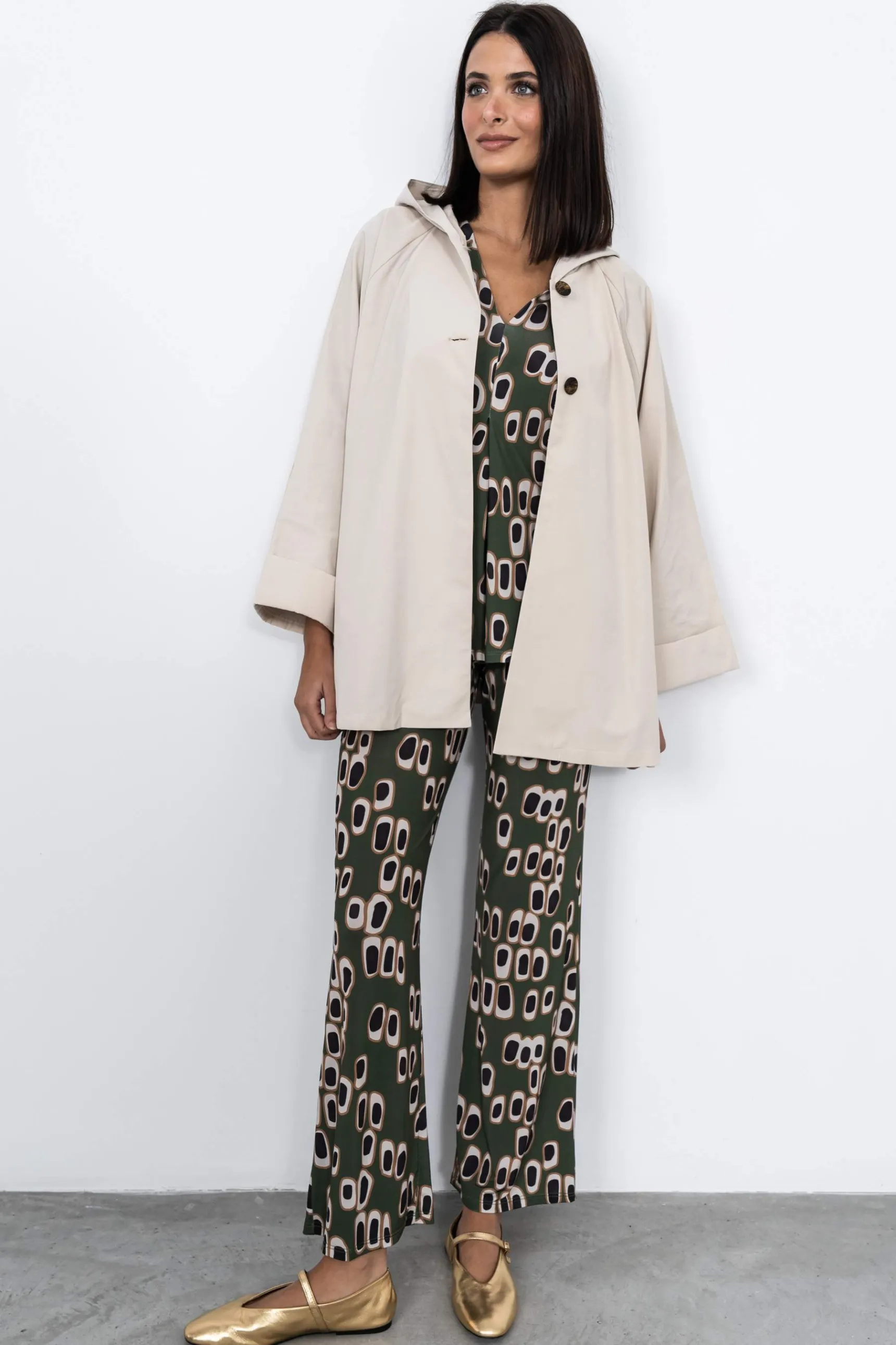 Precchio Pantalones<PANTALÓN DIBUJO OVALADO KAKI