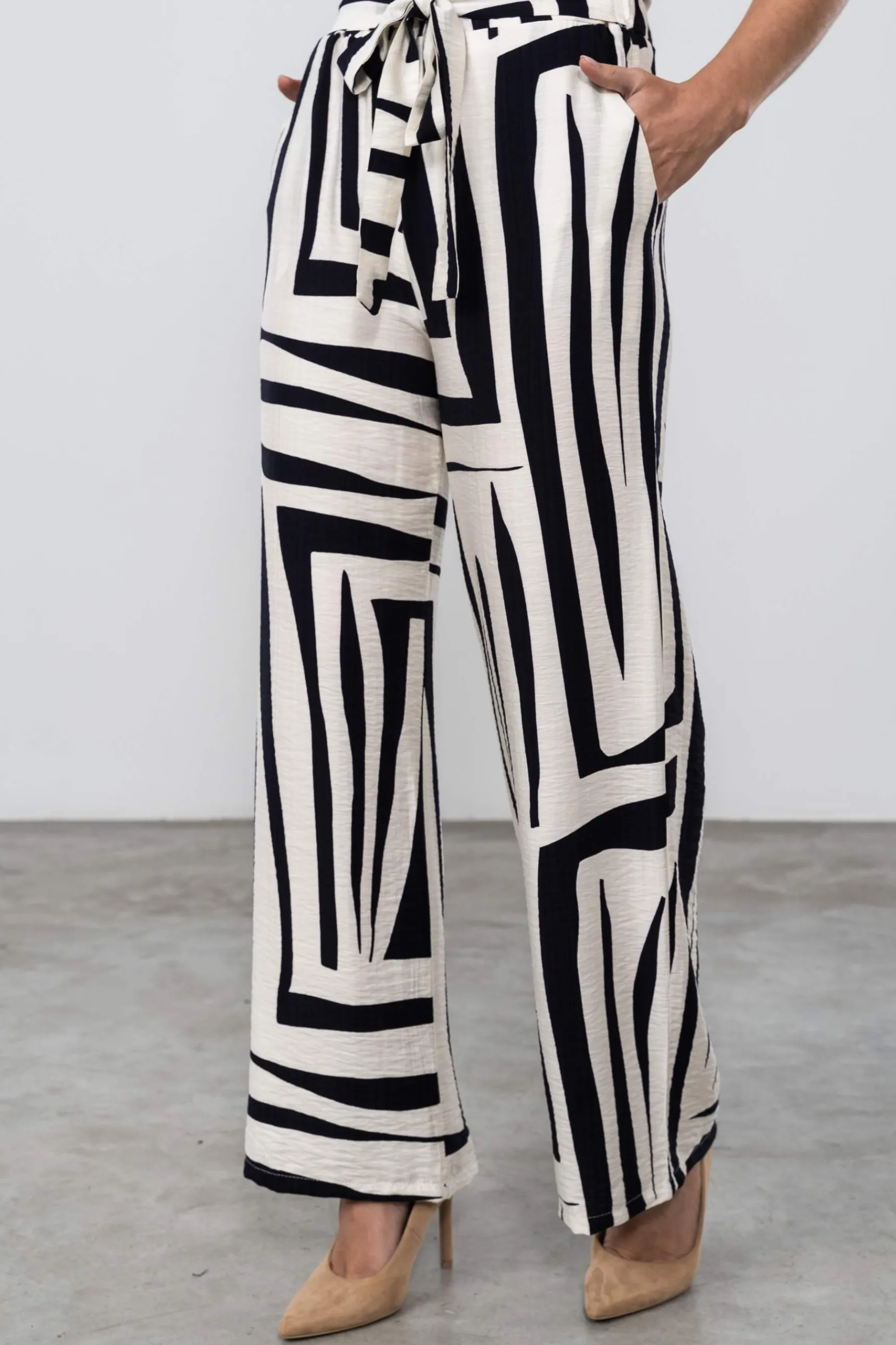 Precchio Pantalones<PANTALÓN ESTAMPADO ANCHO MARINO