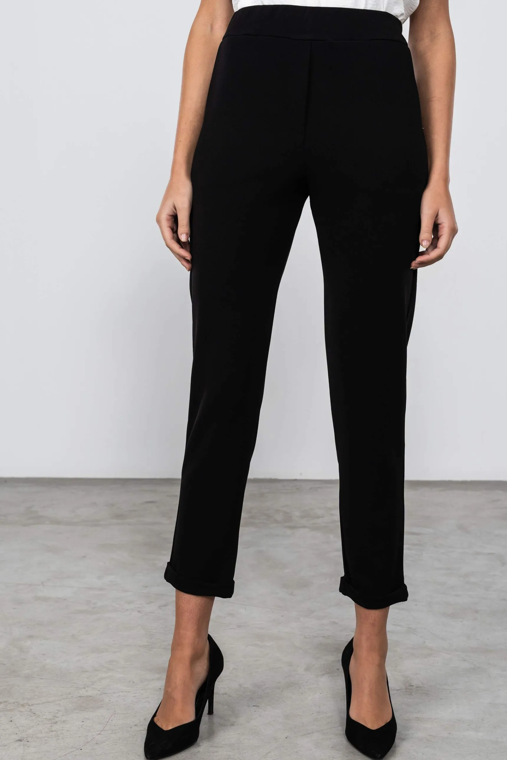 Precchio Pantalones<PANTALÓN GOMA BOLSILLOS NEGRO