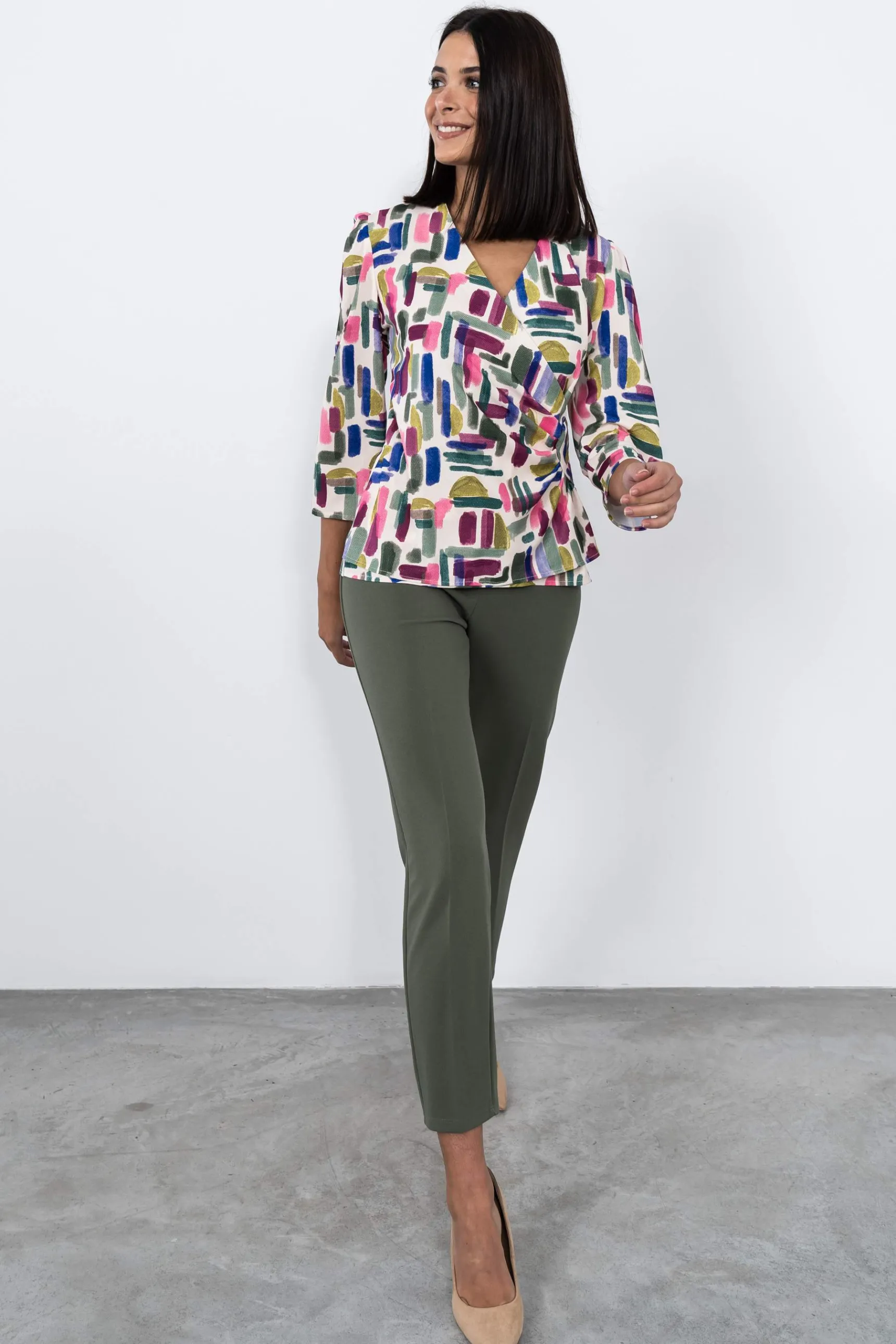 Precchio Pantalones<PANTALÓN GOMA CINTURA KAKI