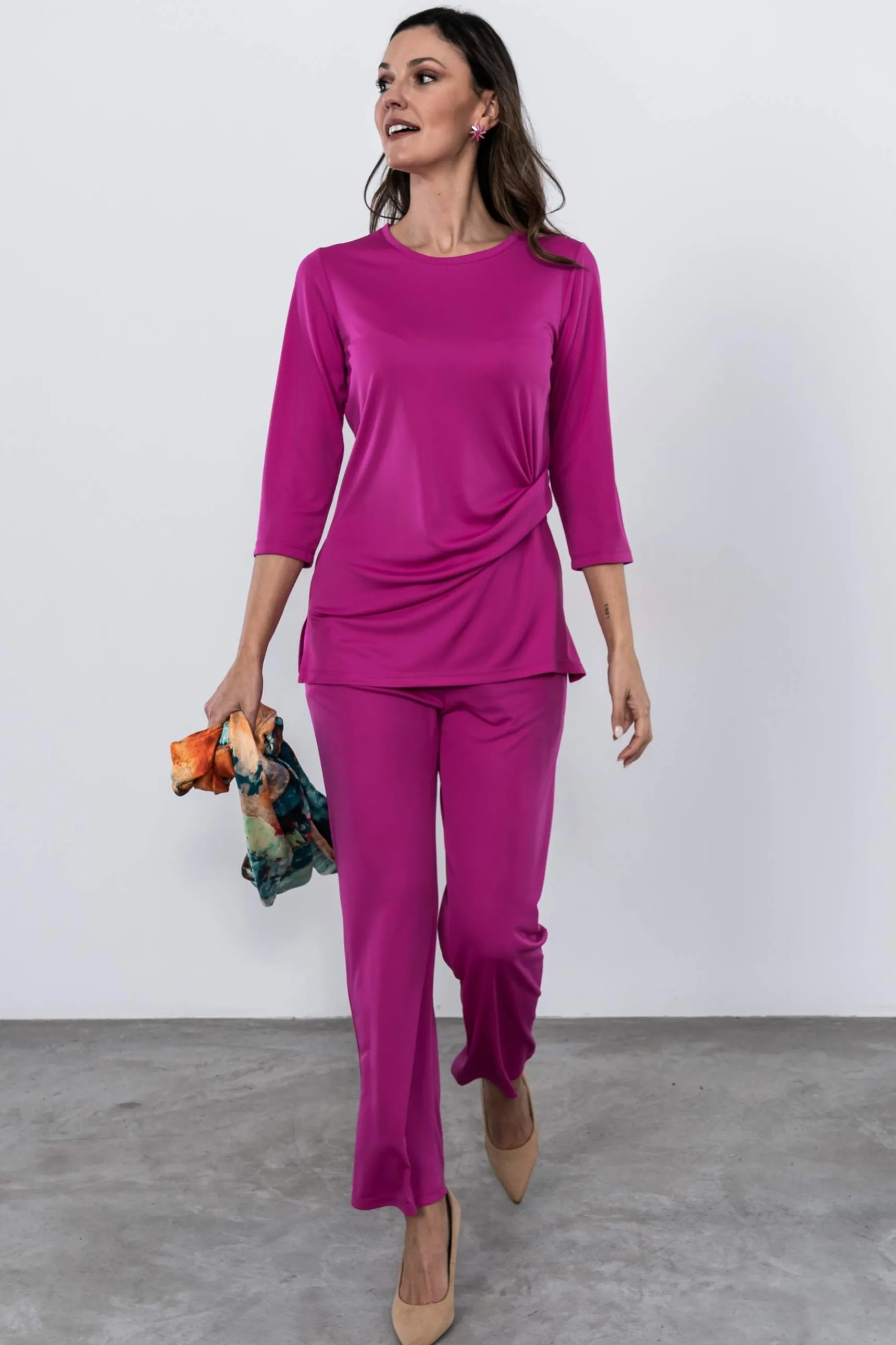 Precchio Pantalones<PANTALÓN PUNTO FLUIDO BUGANVILLA