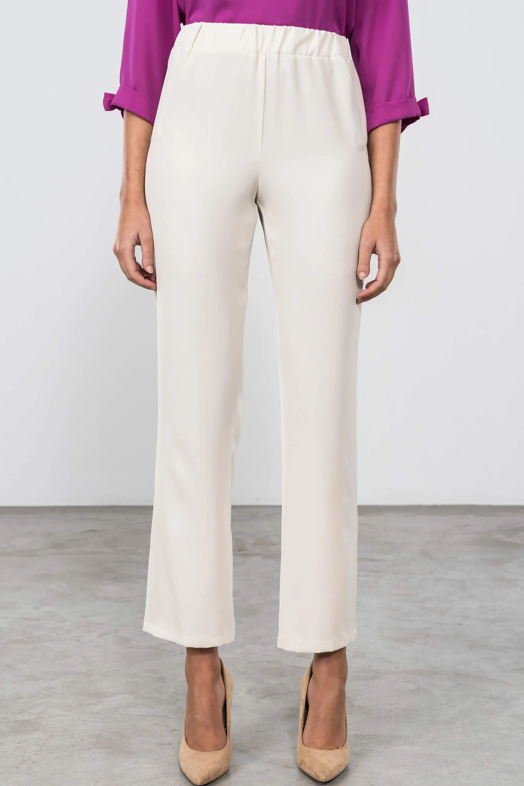 Precchio Pantalones<PANTALÓN RECTO FLUIDO NATURAL