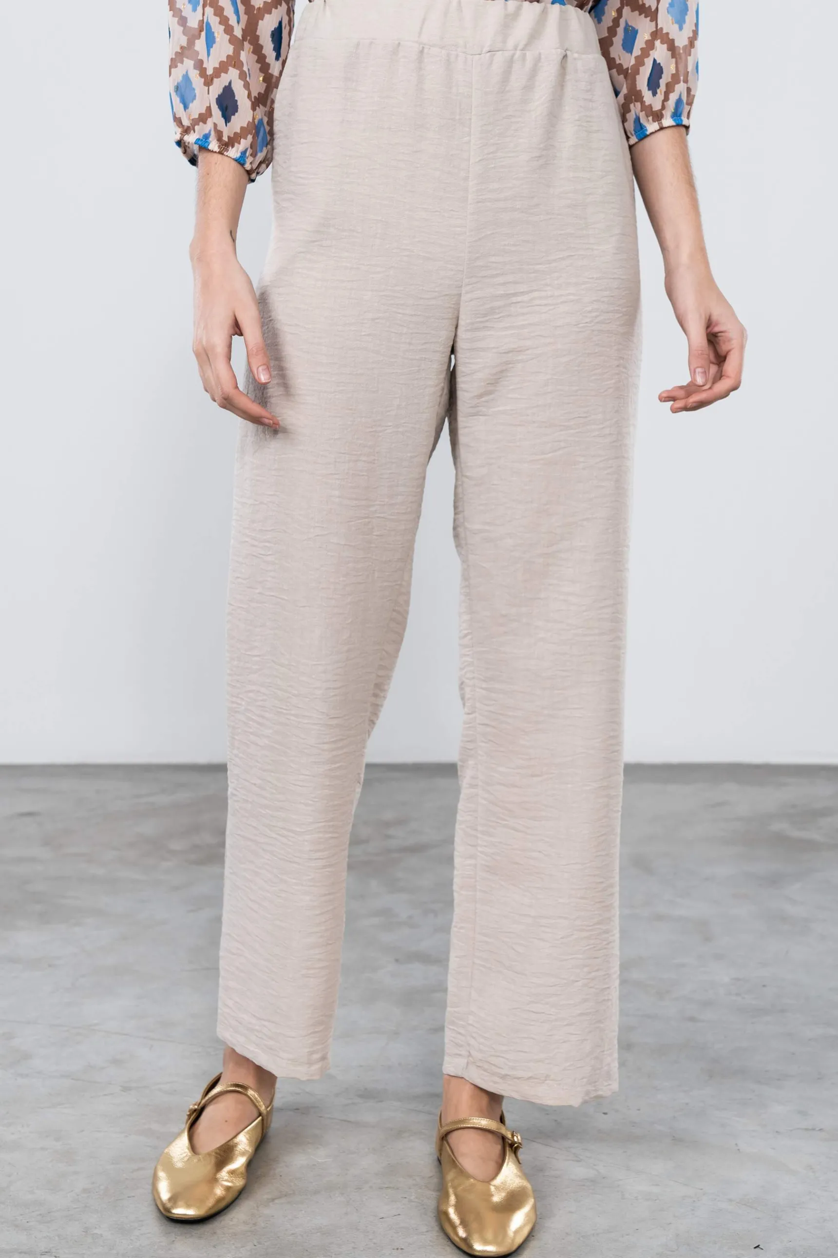 Precchio Pantalones<PANTALÓN RECTO GOMA CINTURA