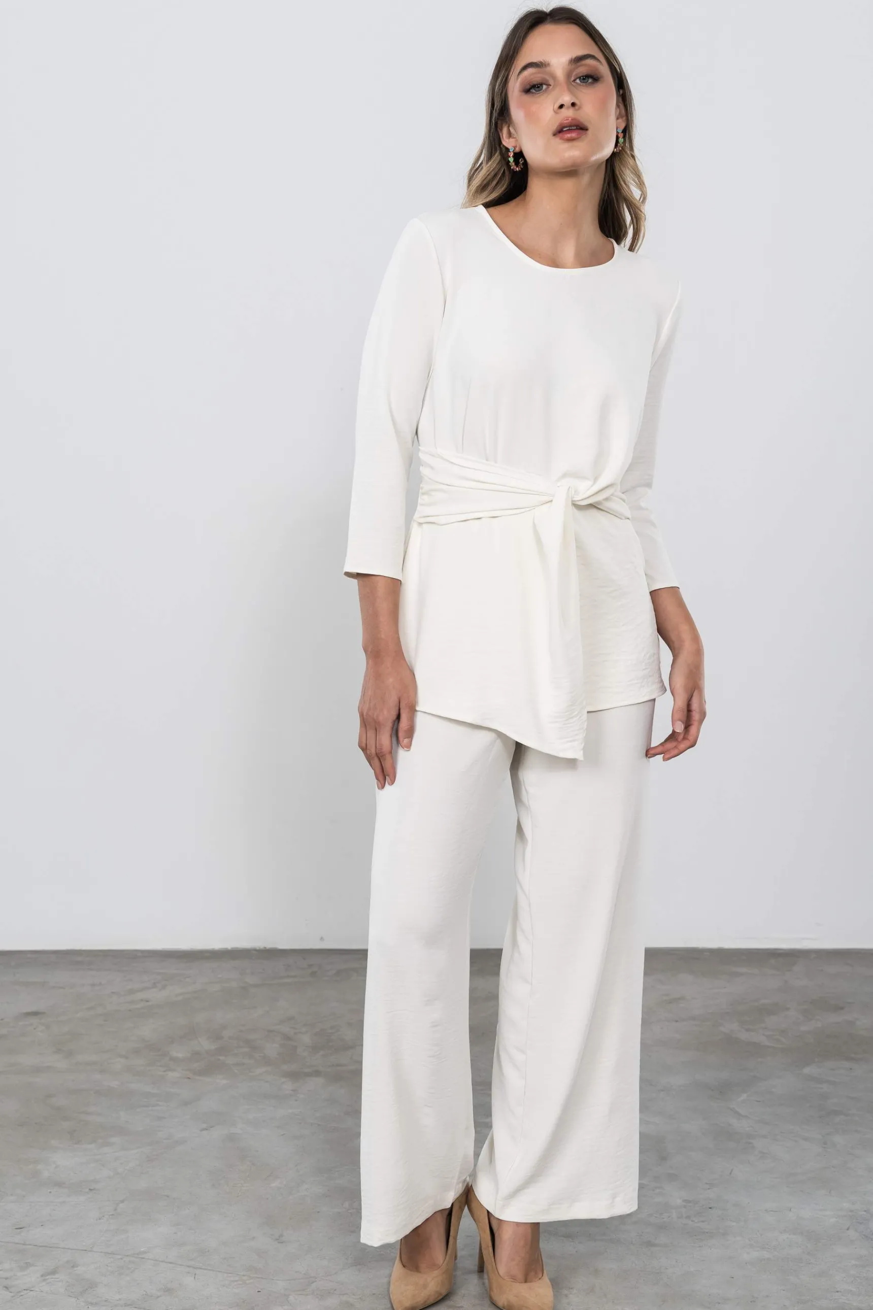 Precchio Pantalones<PANTALÓN RECTO MARFIL