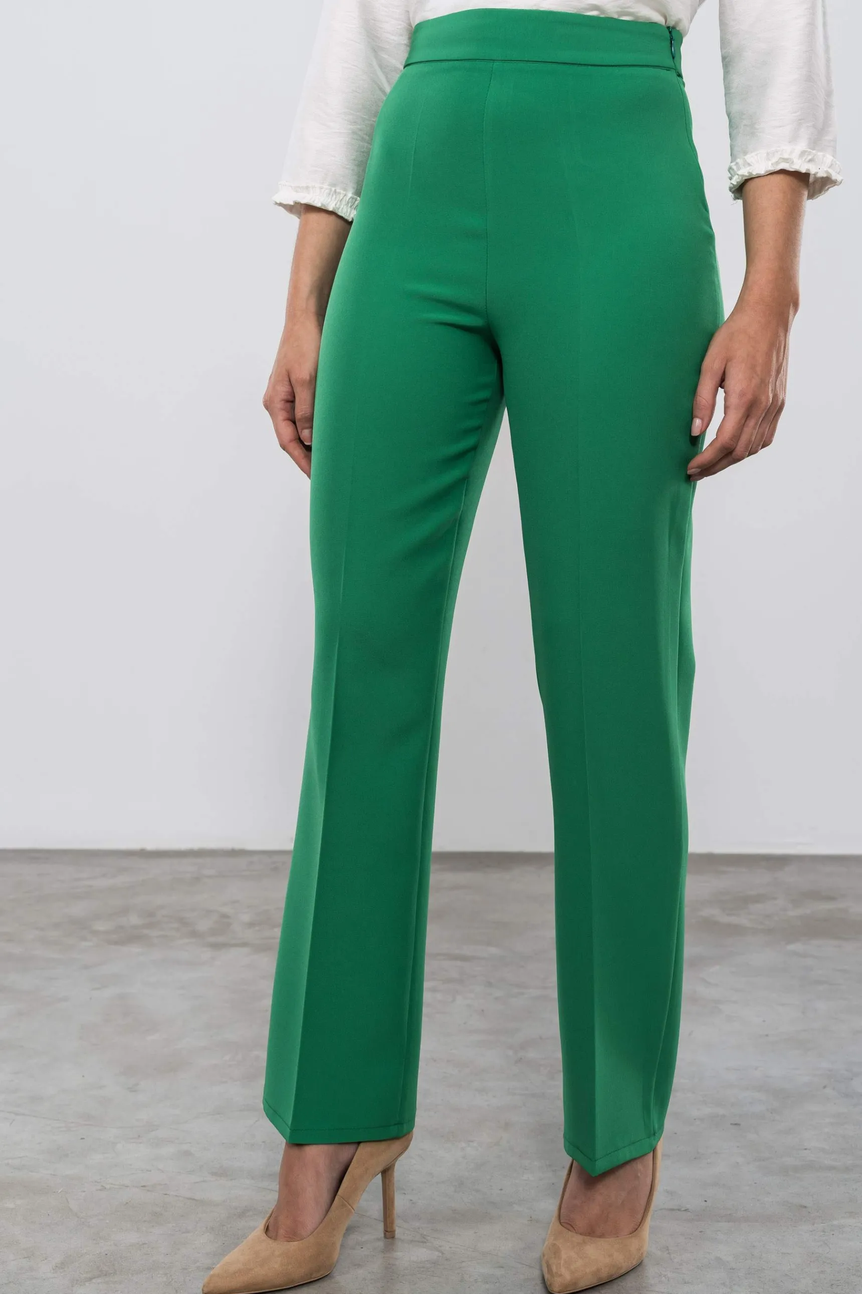 Precchio Pantalones<PANTALÓN RECTO VESTIR VERDE