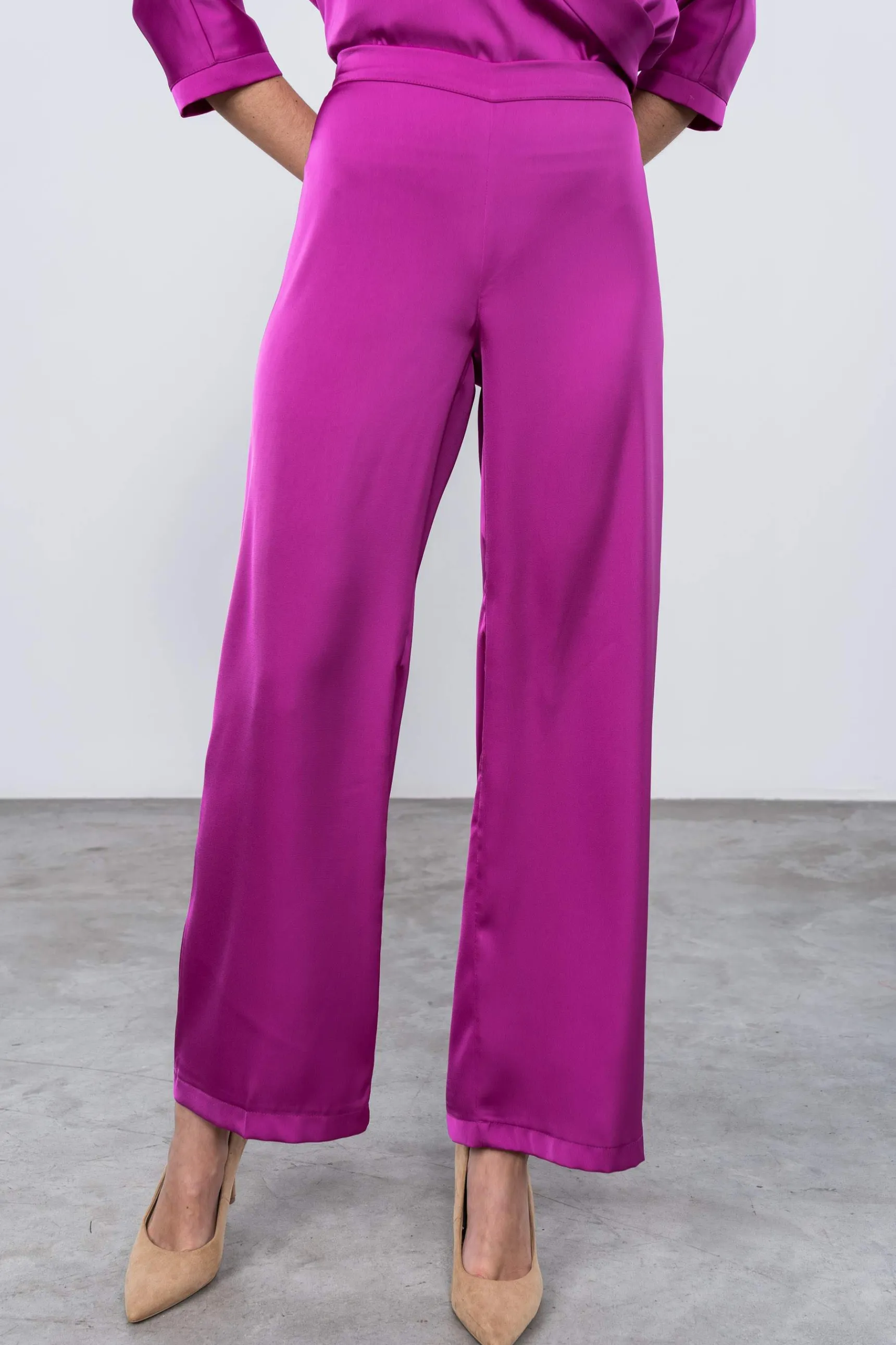 Precchio Pantalones<PANTALÓN SATINADO BUGANVILLA