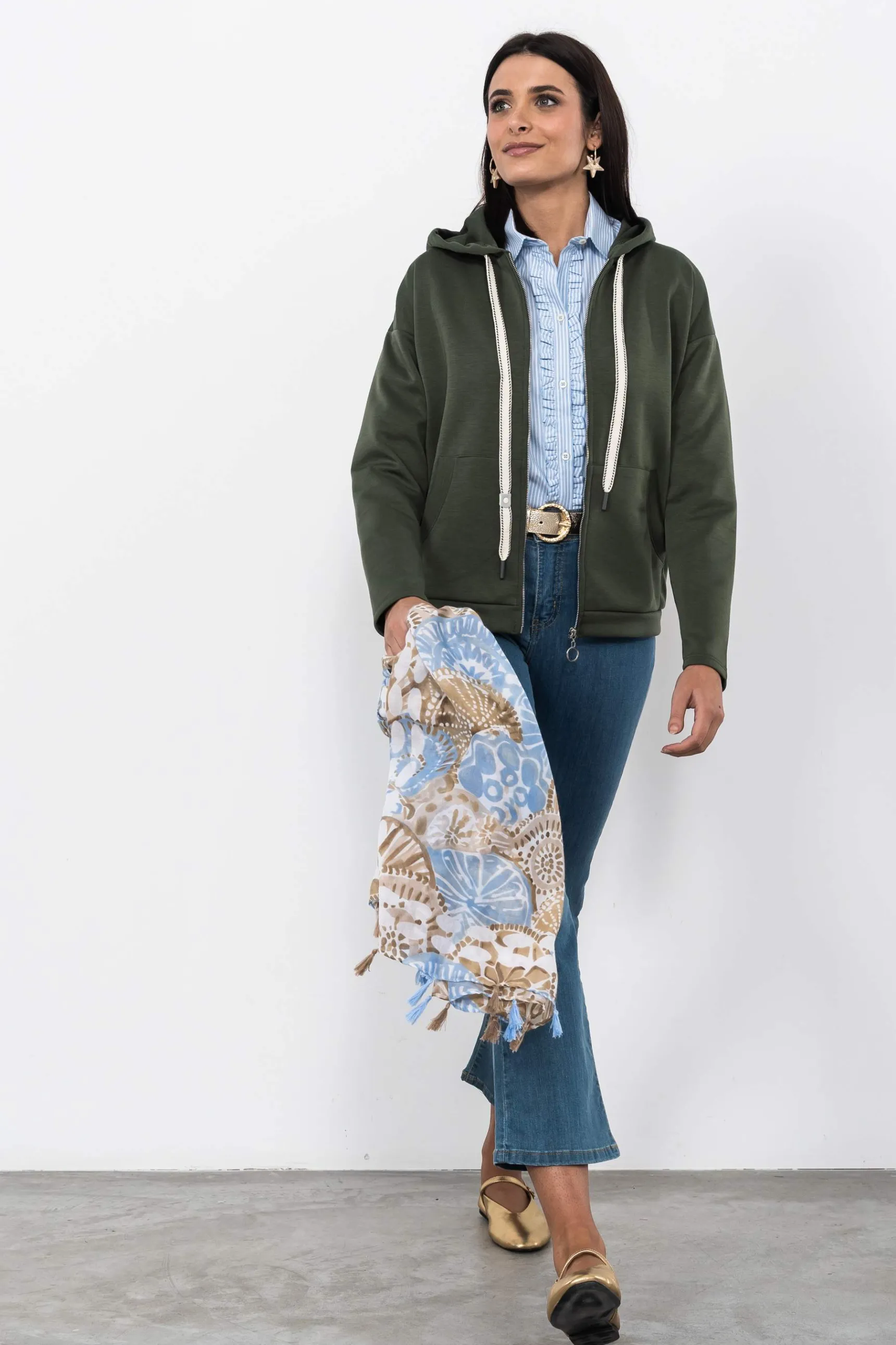 Precchio Pantalones<PANTALÓN VAQUERO FLARE AZUL