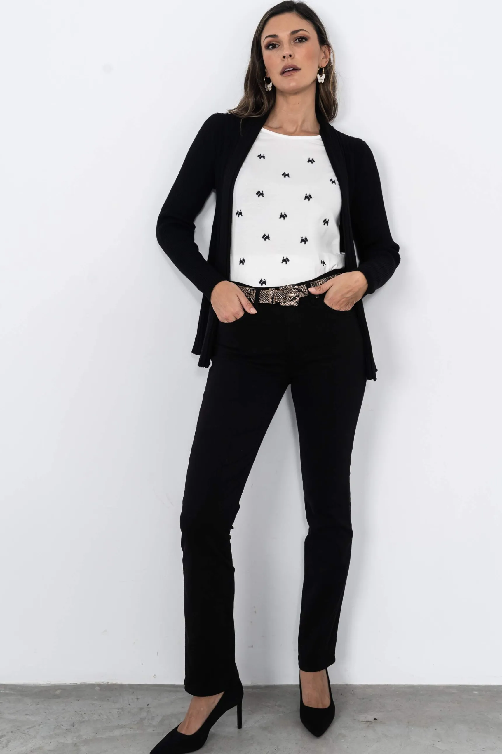 Precchio Pantalones<PANTALON 5 BOLSILLOS NEGRO