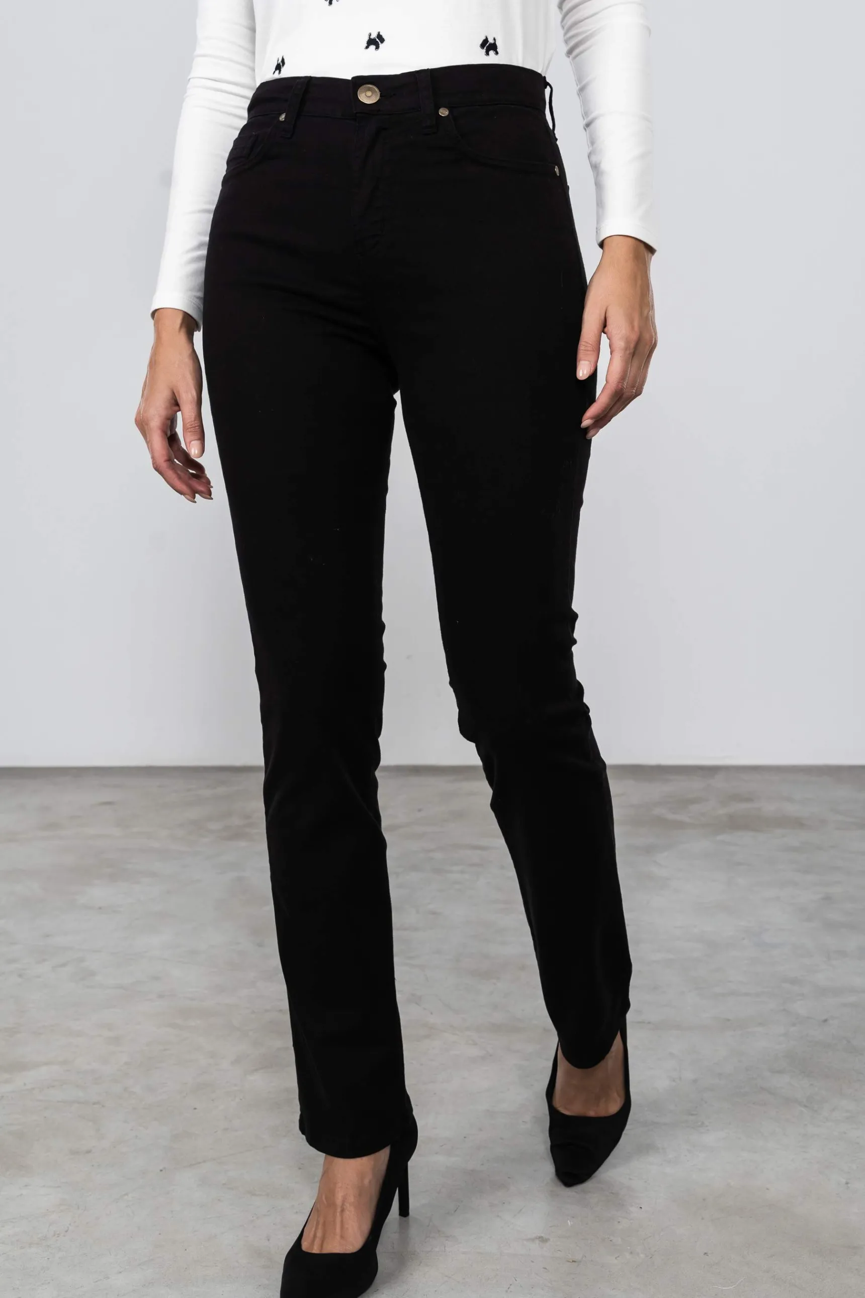 Precchio Pantalones<PANTALON 5 BOLSILLOS NEGRO