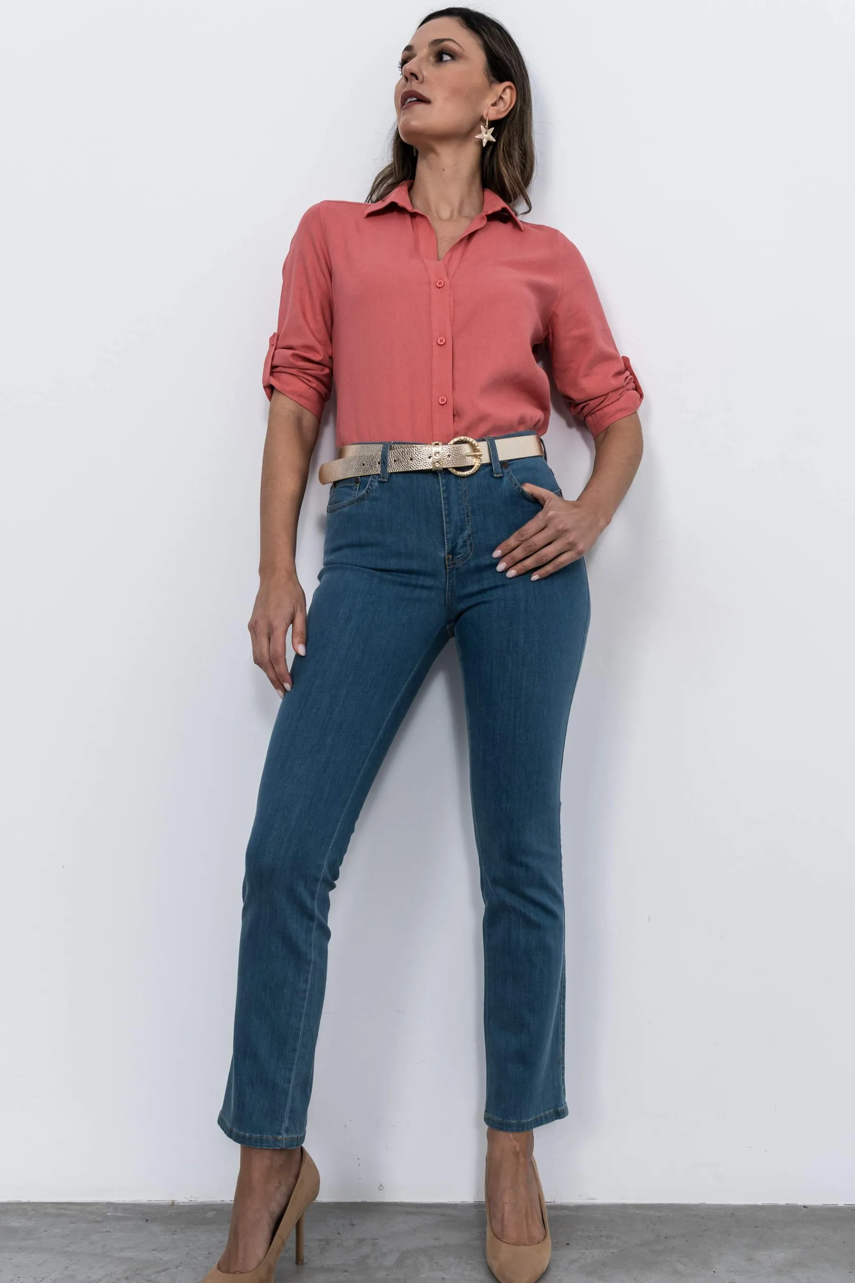 Precchio Pantalones<PANTALON VAQUERO RECTO AZUL