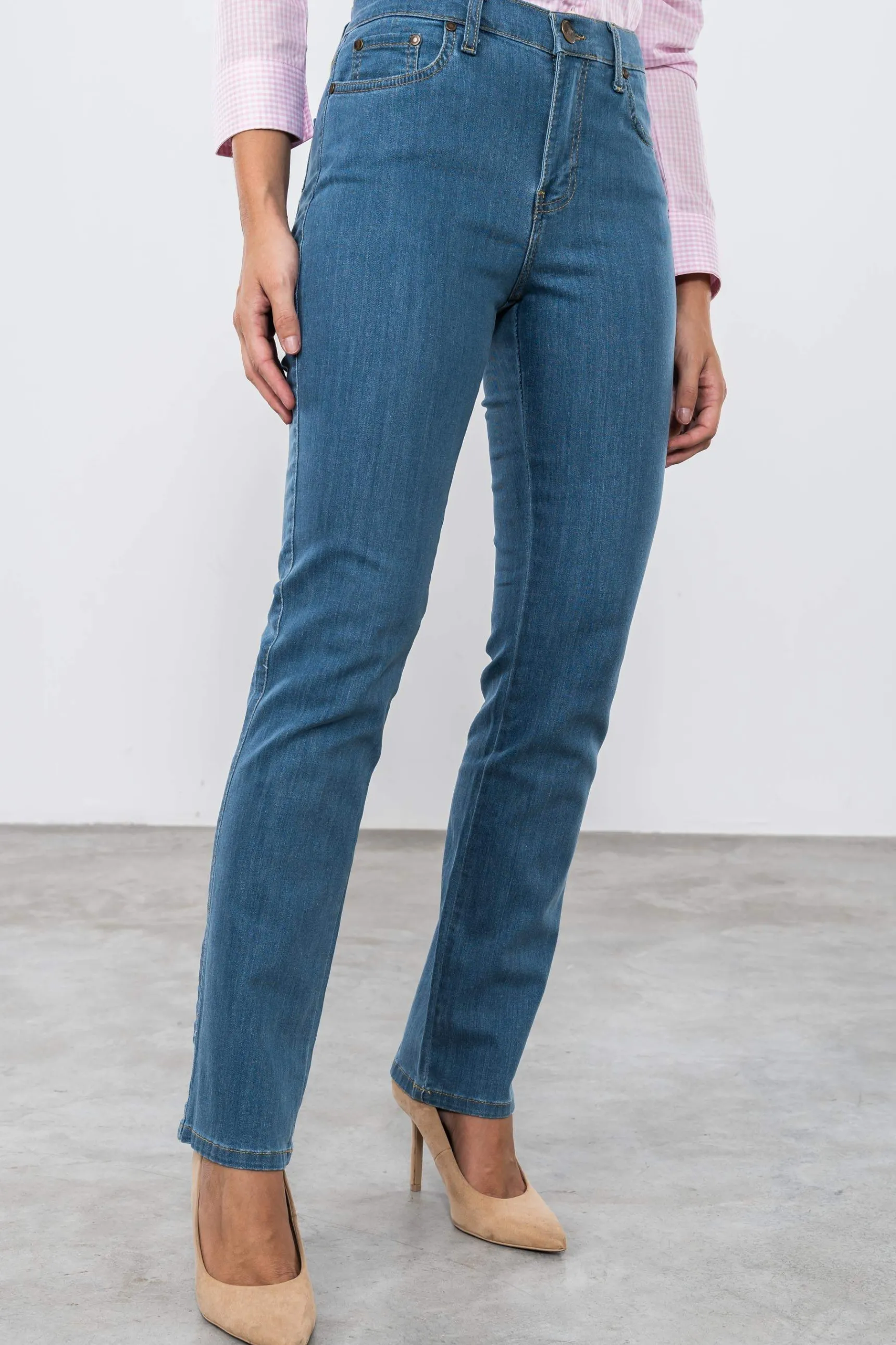 Precchio Pantalones<PANTALON VAQUERO RECTO AZUL