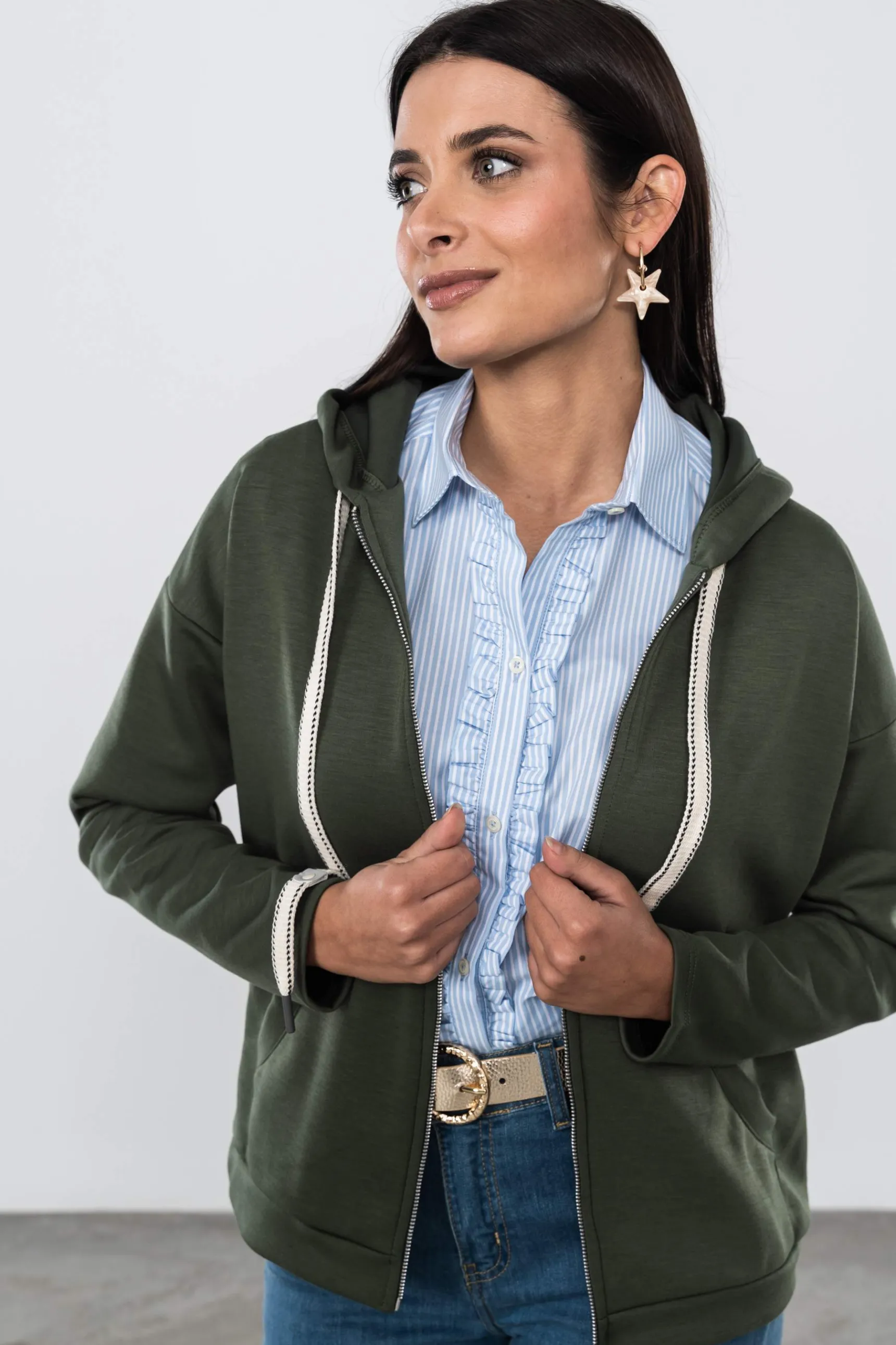 Precchio Jerseys Y Cardigans<SUDADERA CREMALLERA KAKI