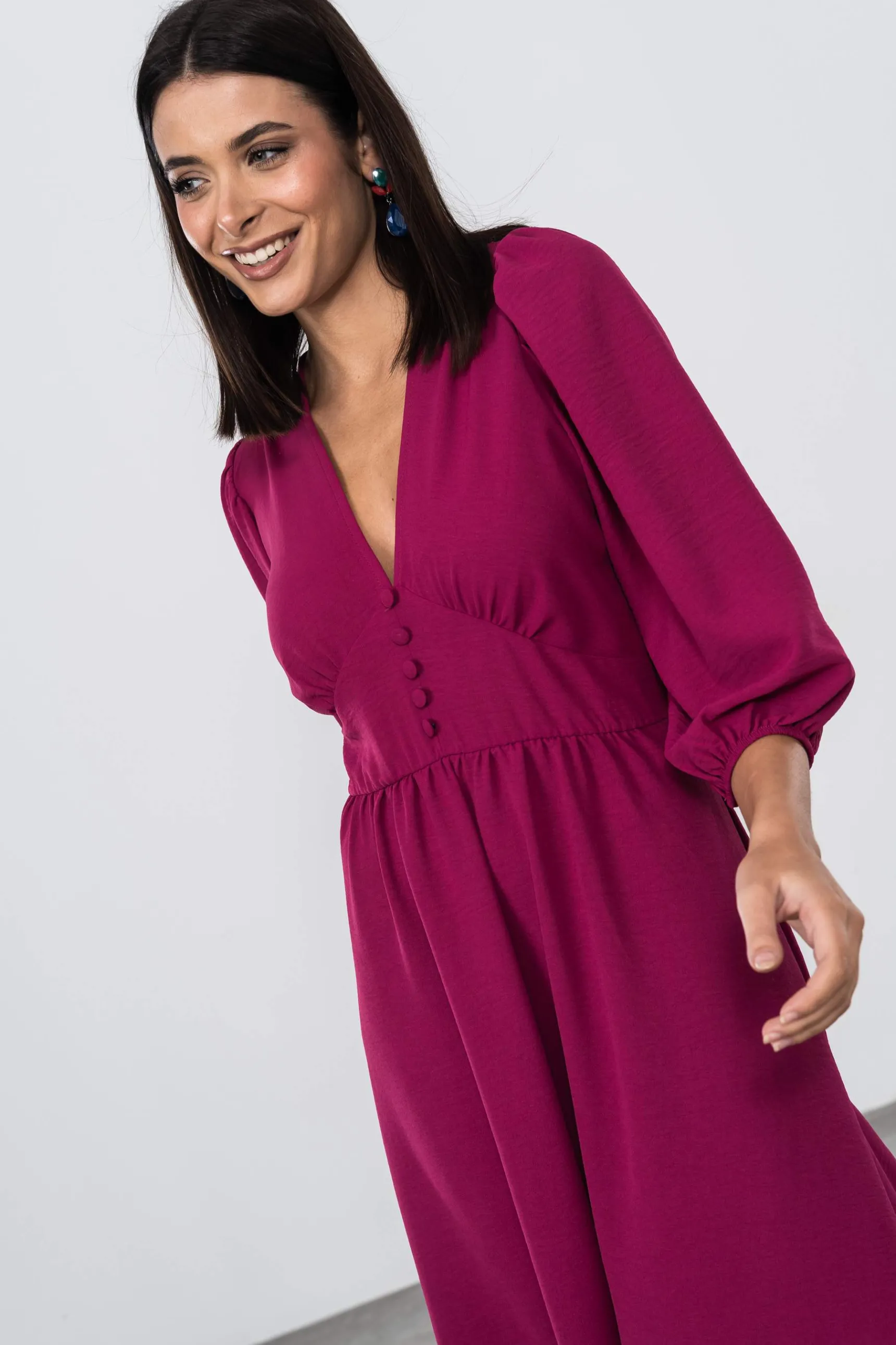 Precchio Vestidos<VESTIDO CORTE BOTONES