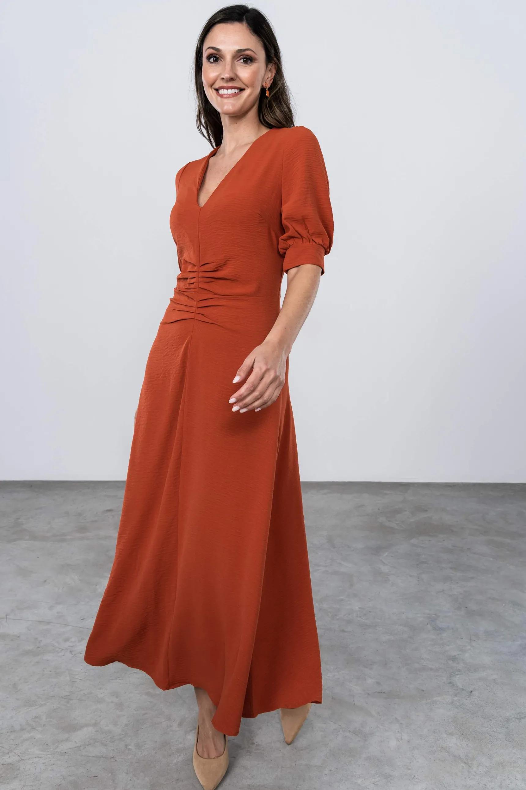 vestido_drapeado_central__4.webp Precchio Vestidos<VESTIDO DRAPEADO CENTRAL CALDERA