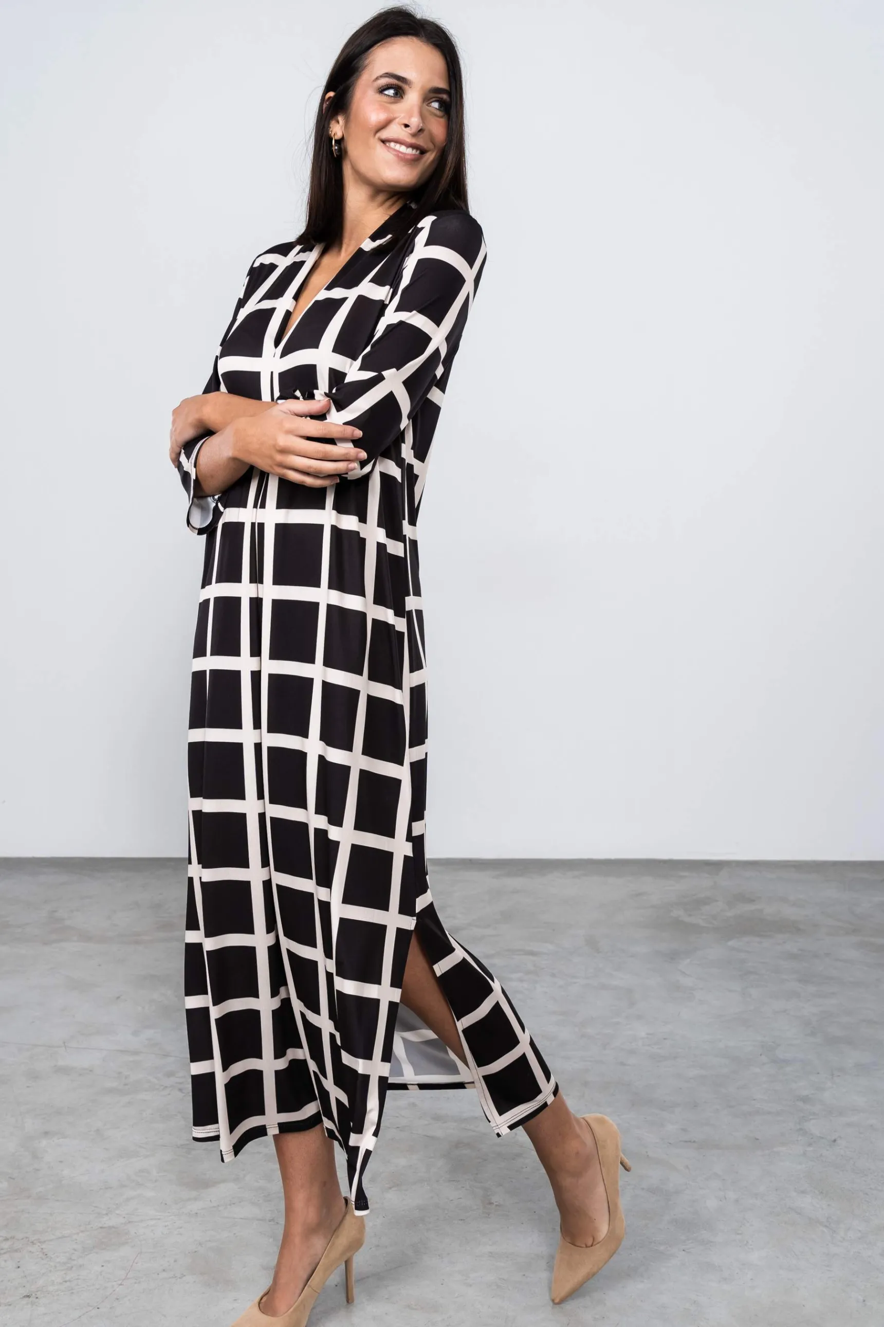 vestido_largo_tabla_cuadr_4.webp Precchio Vestidos<VESTIDO LARGO TABLA CUADROS
