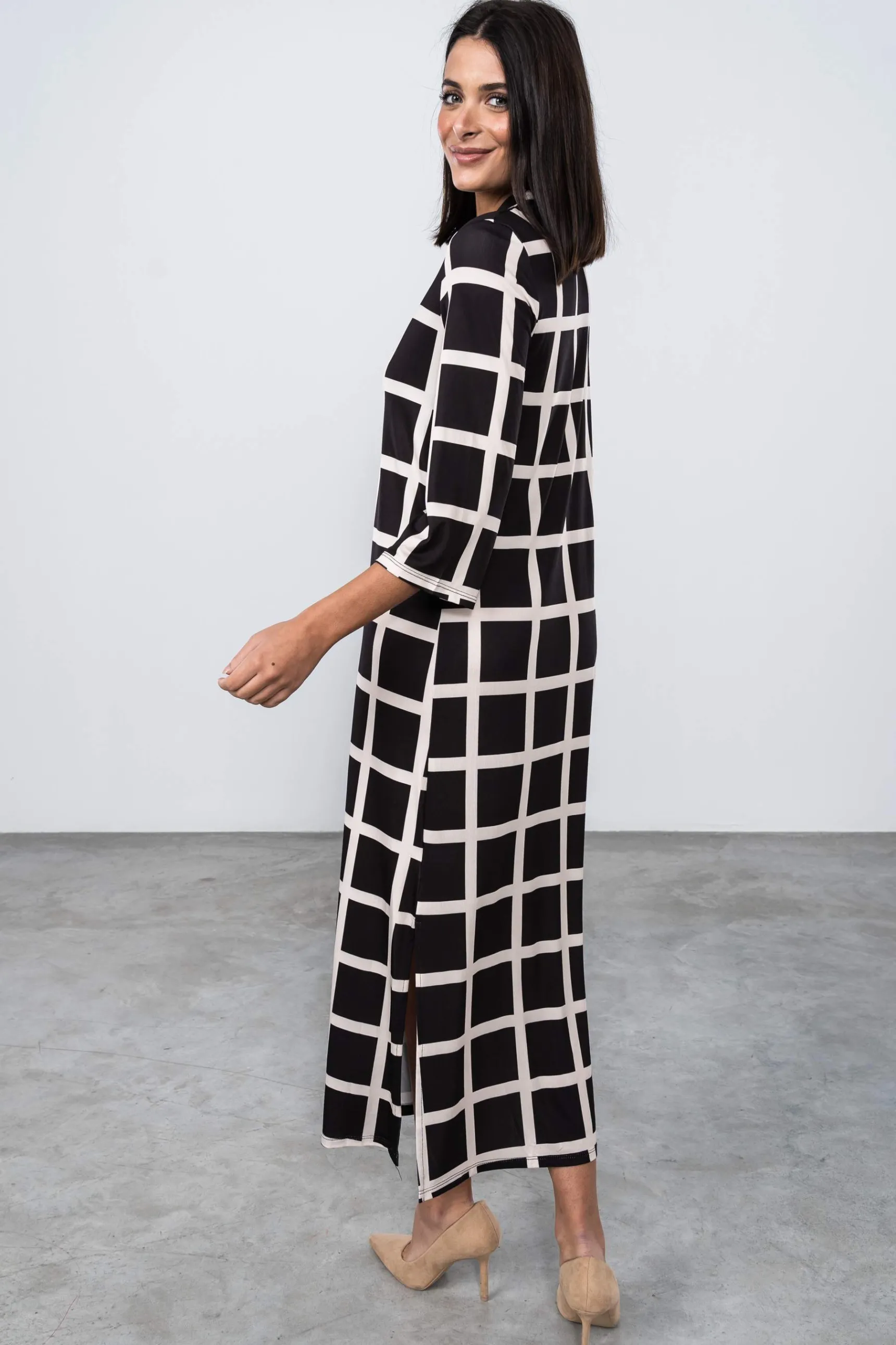 vestido_largo_tabla_cuadr_7.webp Precchio Vestidos<VESTIDO LARGO TABLA CUADROS