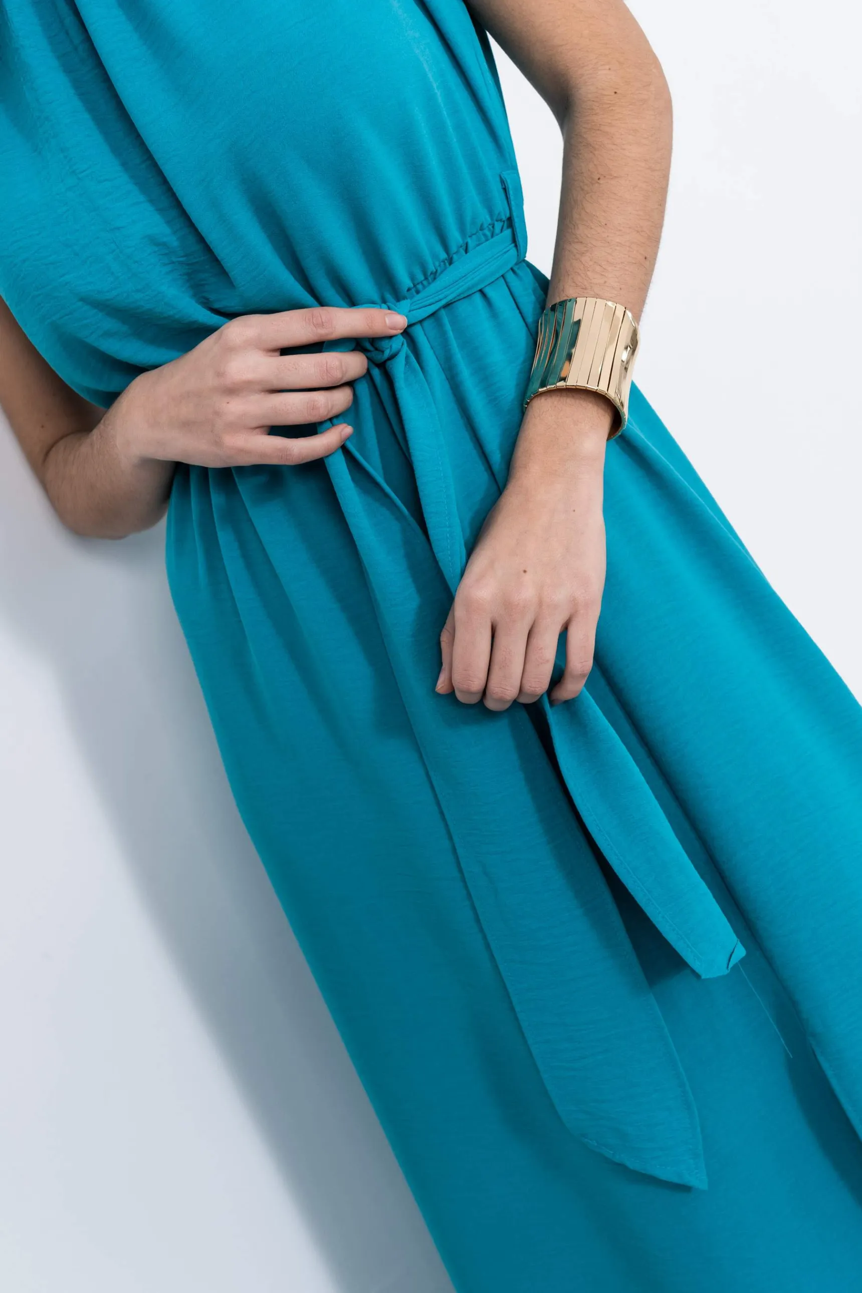 vestido_manga_corta_lazad_5.webp Precchio Vestidos<VESTIDO MANGA CORTA LAZADA ESMERALDA
