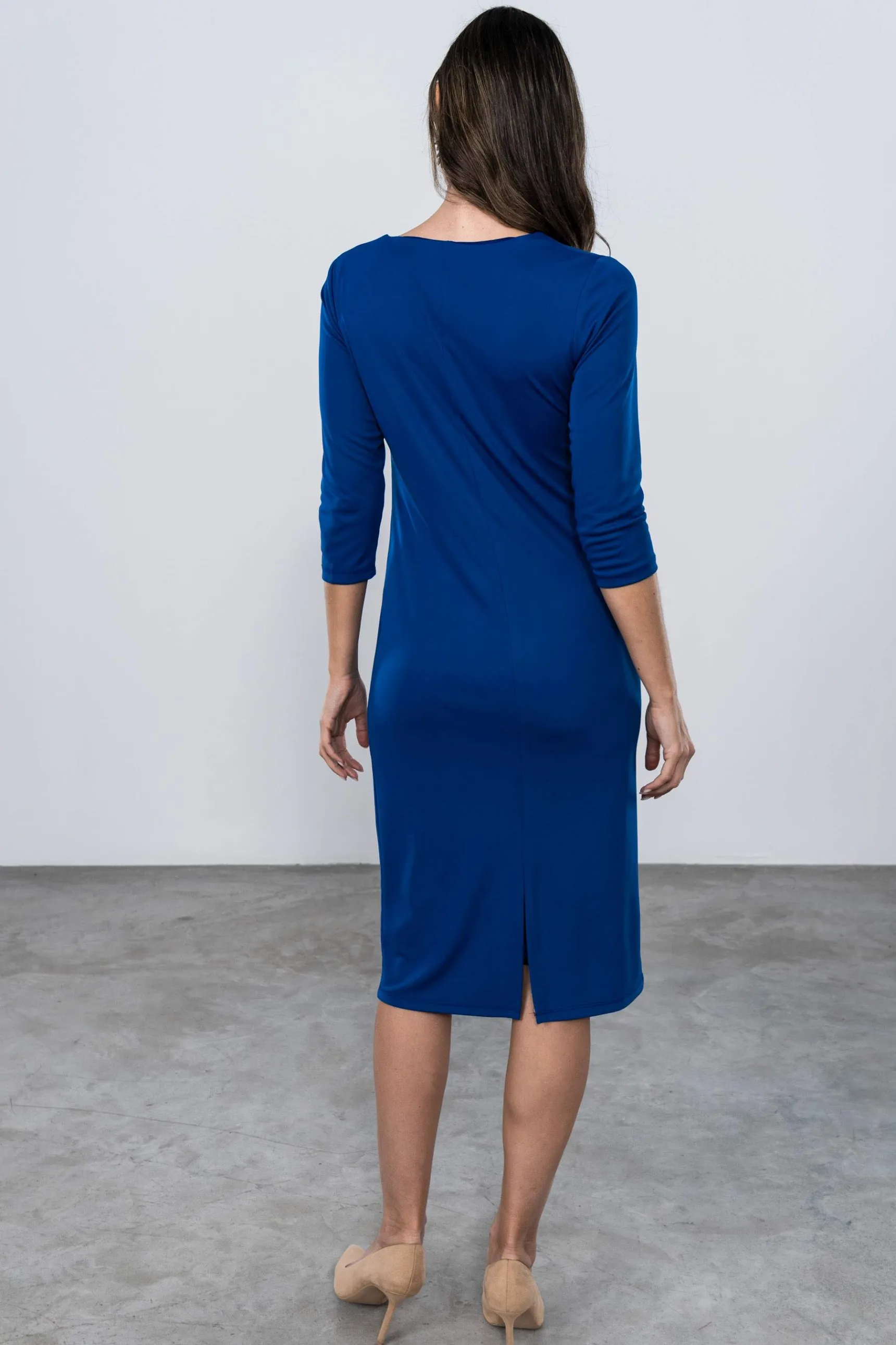 vestido_recogido_lateral__5.webp Precchio Vestidos<VESTIDO RECOGIDO LATERAL TINTA