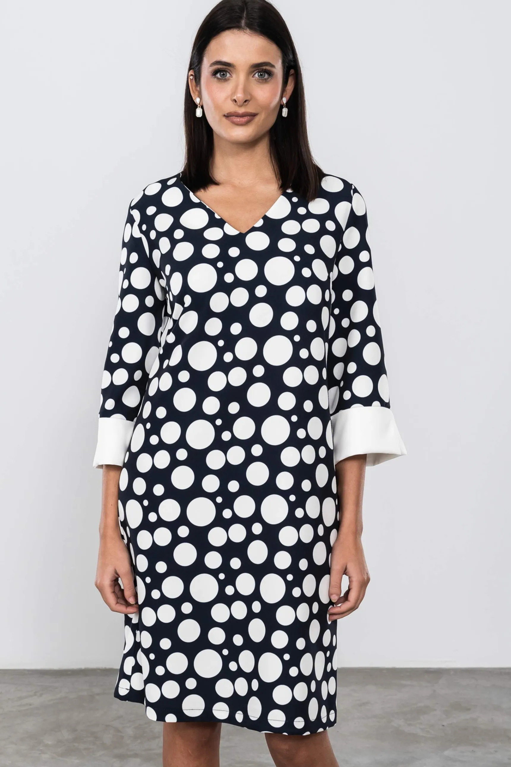 vestido_recto_topos_6.webp Precchio Vestidos<VESTIDO RECTO TOPOS